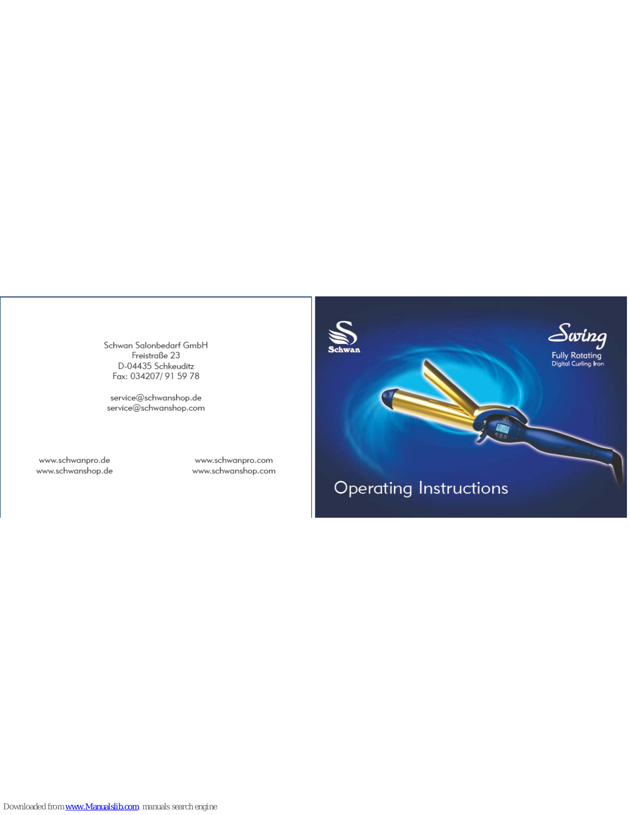 Schwan SWING Operating Instructions Manual - ManualMachine.com