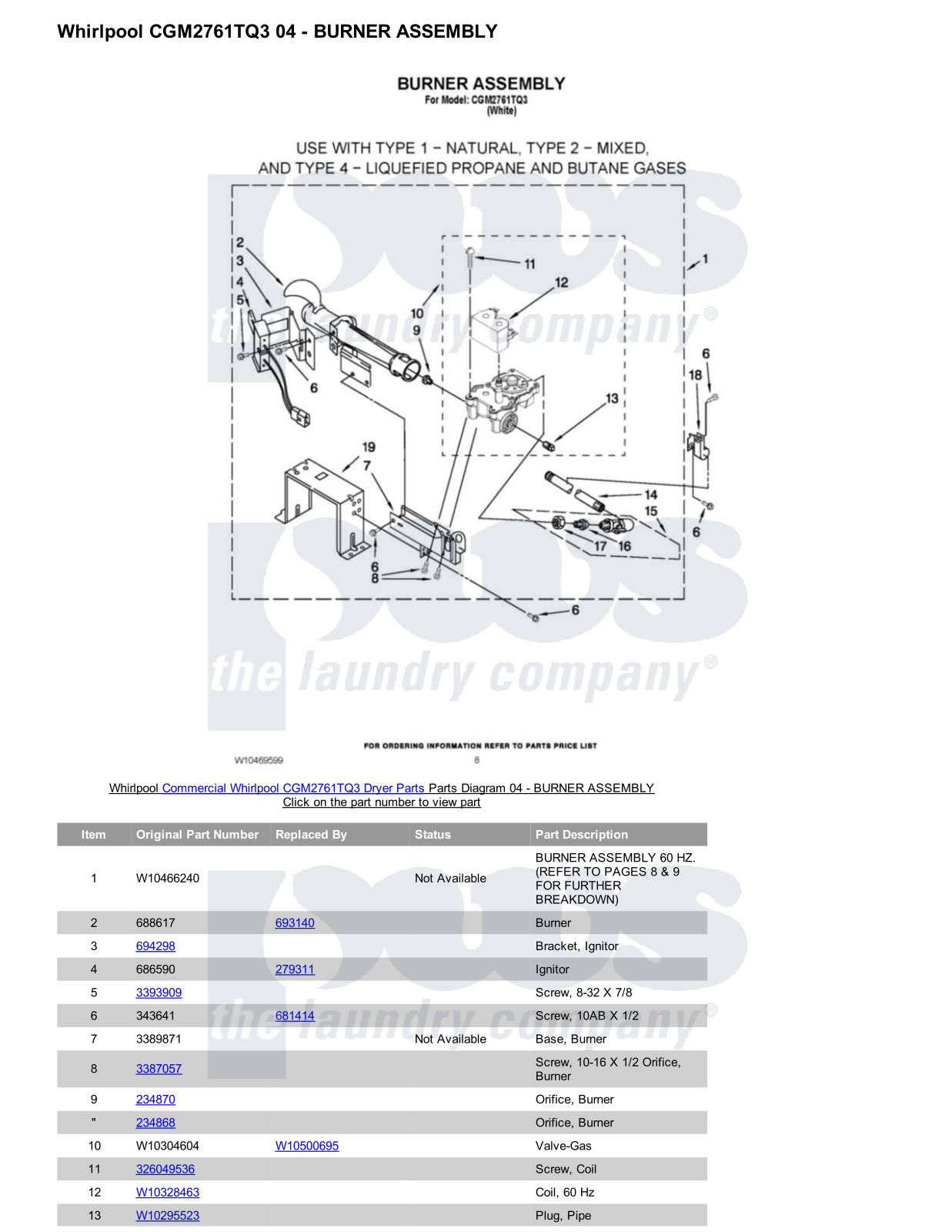 Whirlpool CGM2761TQ3 Parts Diagram