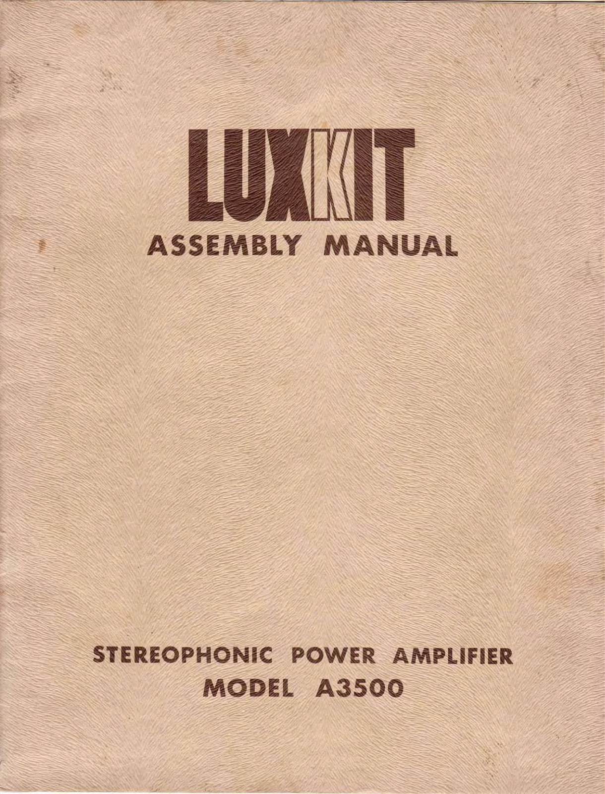 Luxman Luxkit A-3500 Service manual