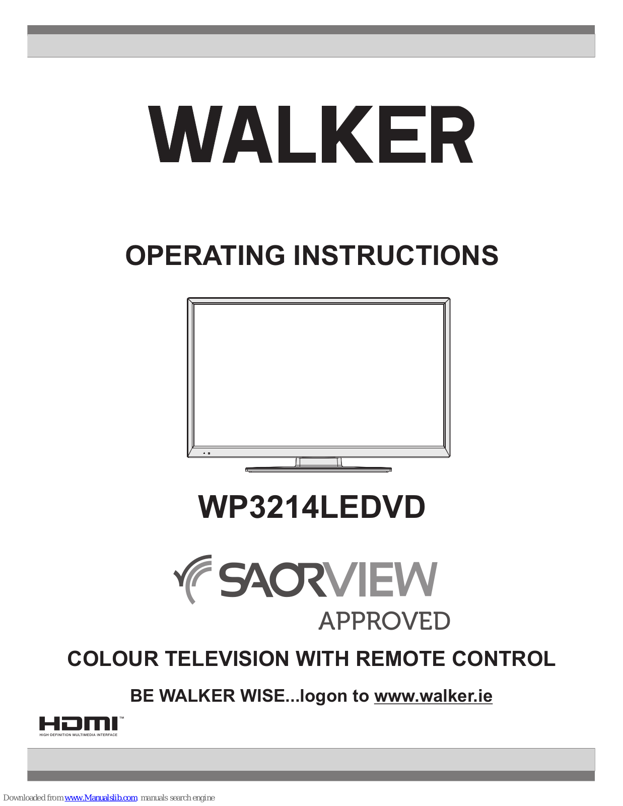 Walker WP3214LEDVD, WP2213LED, WP19LED, WP2214V12, wp3215vnb Operating Instructions Manual - ManualMachine.com