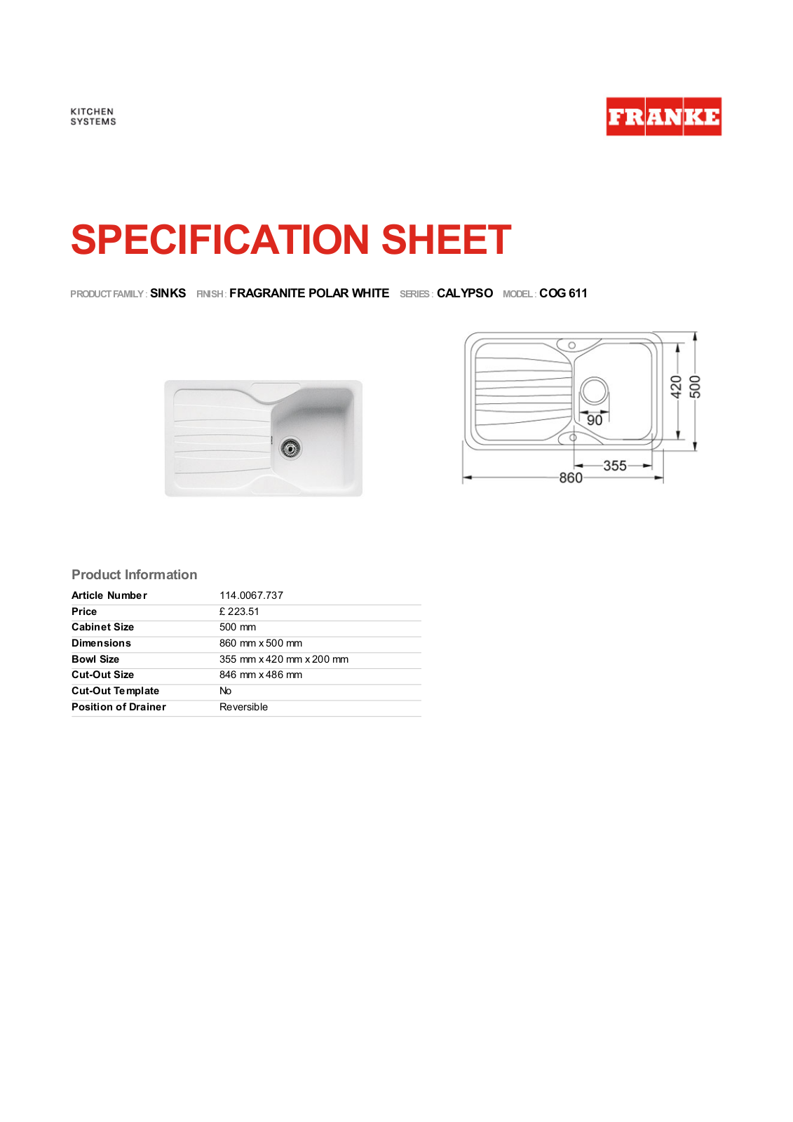 Franke Foodservice COG 611 User Manual