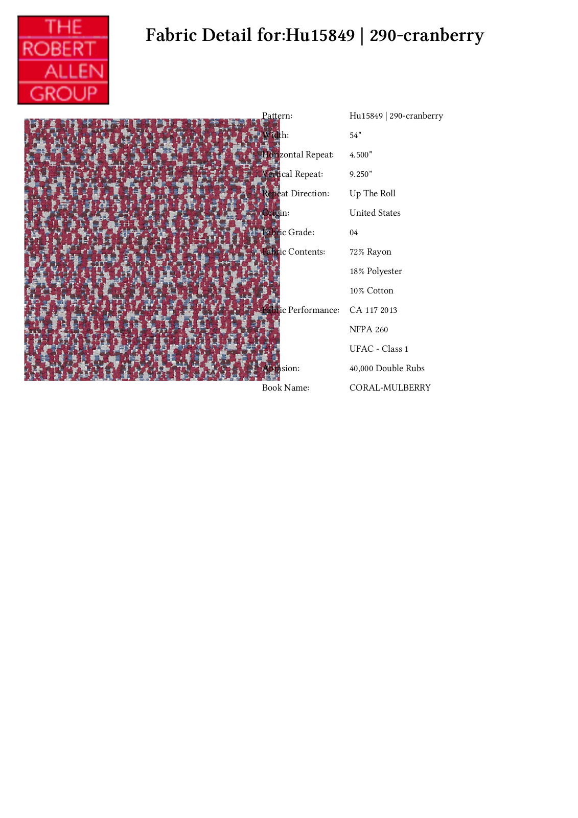 Duralee CRAL7065 Specifications - ManualMachine.com