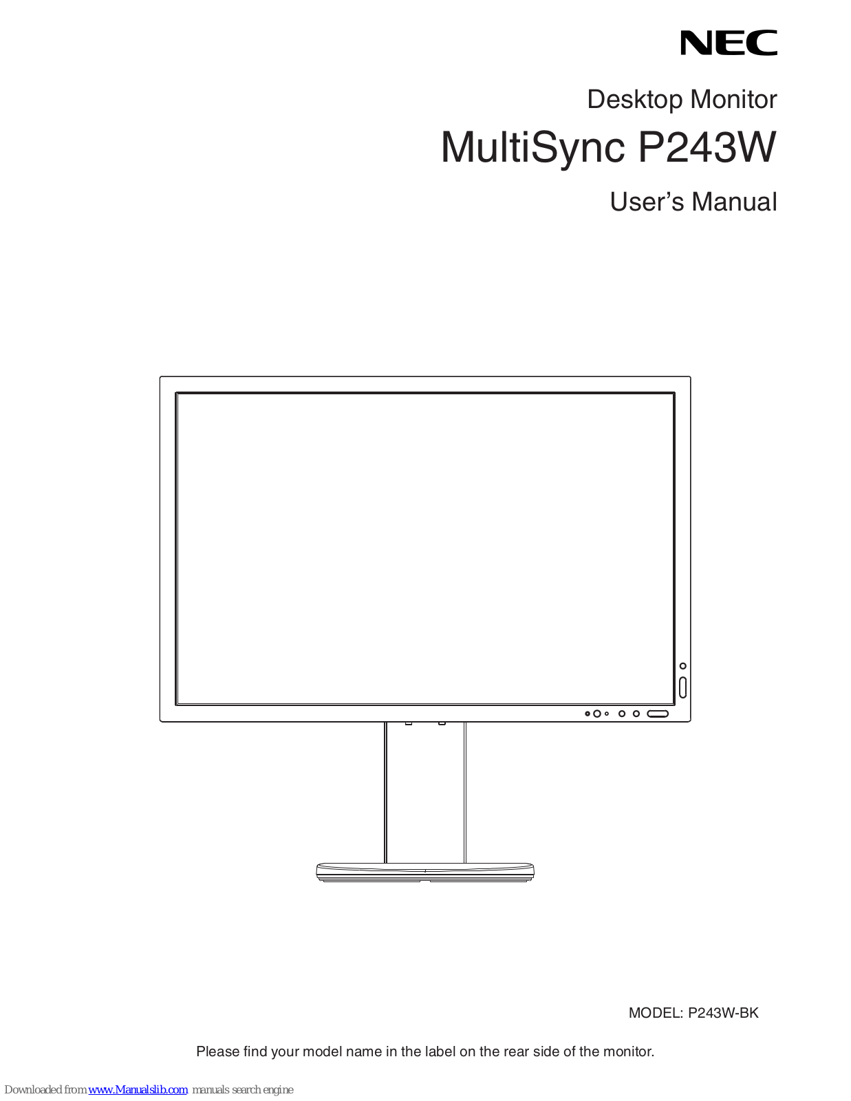 NEC MultiSync P243W, MultiSync PA243W User Manual