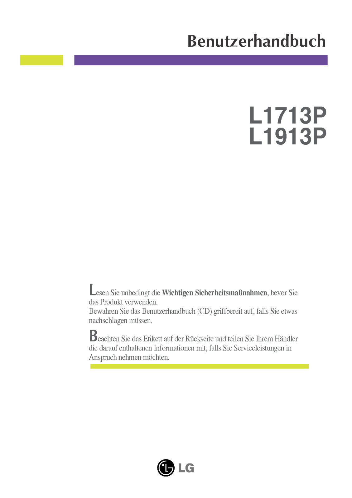 Lg L1713P, L1913P User Manual