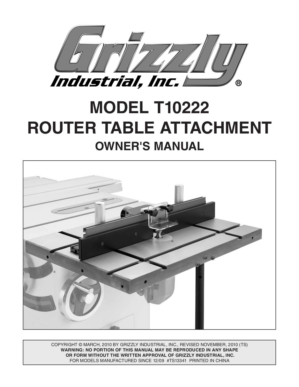 Grizzly T10222 User Manual