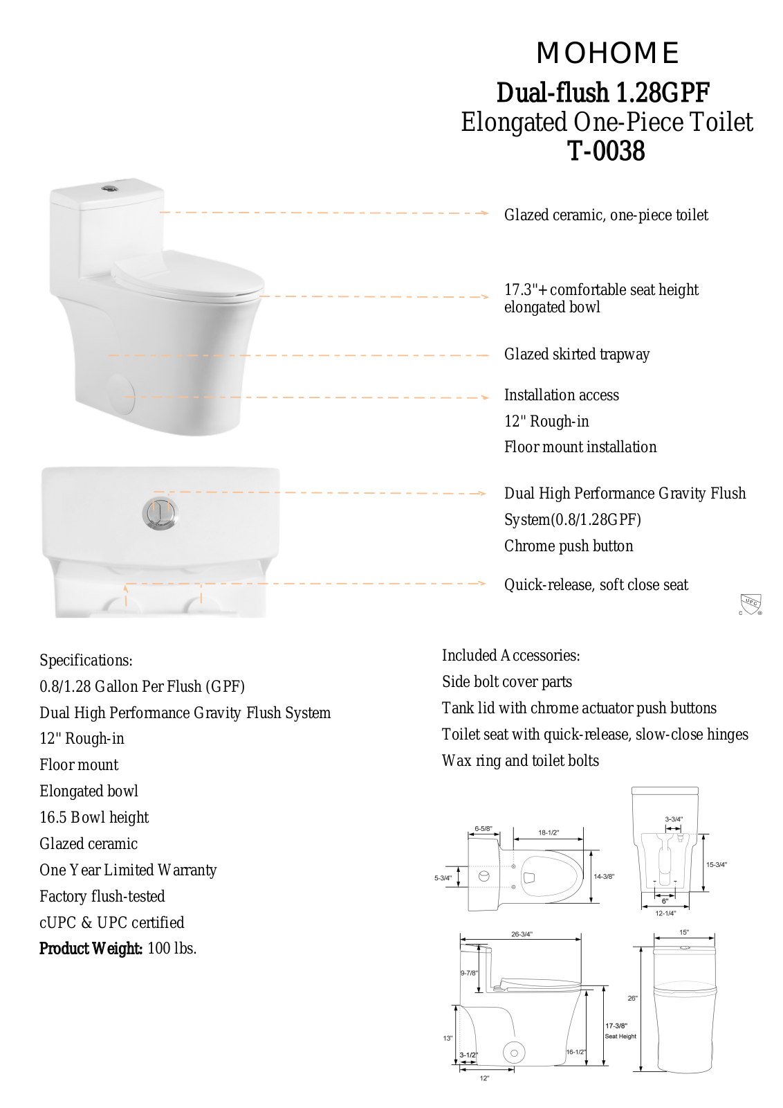 MOHOME MAOM1069 Specifications - ManualMachine.com