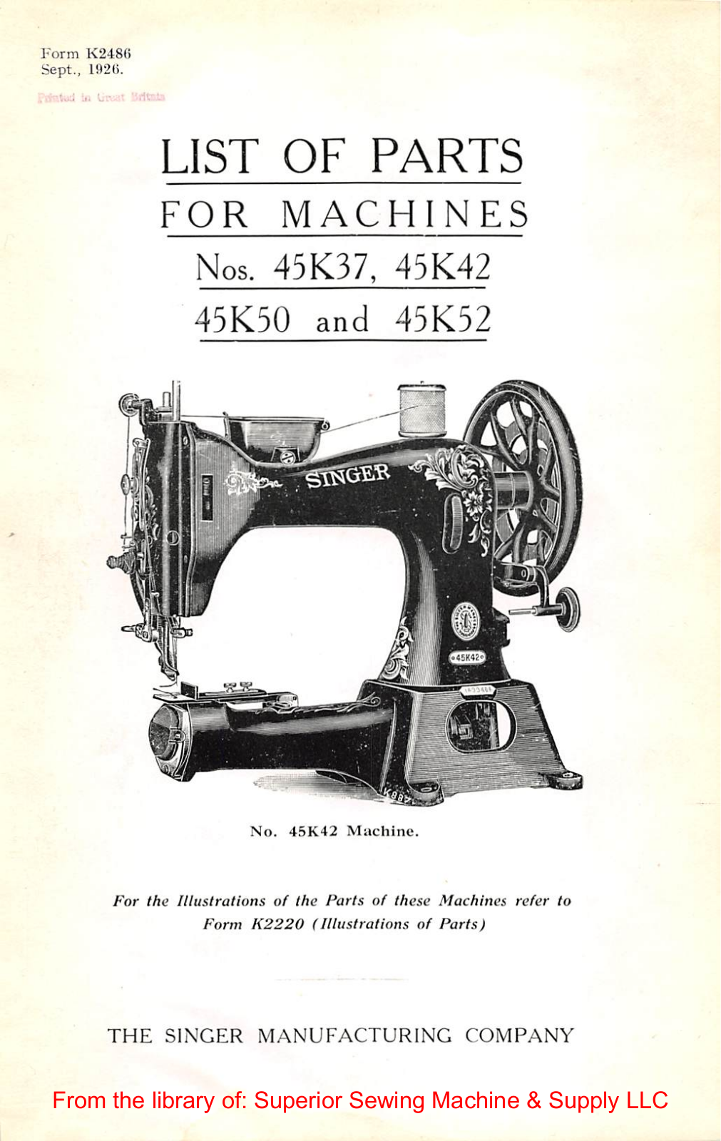 Singer 45K37, 45K42, 45K50, 45K52 User Manual - ManualMachine.com