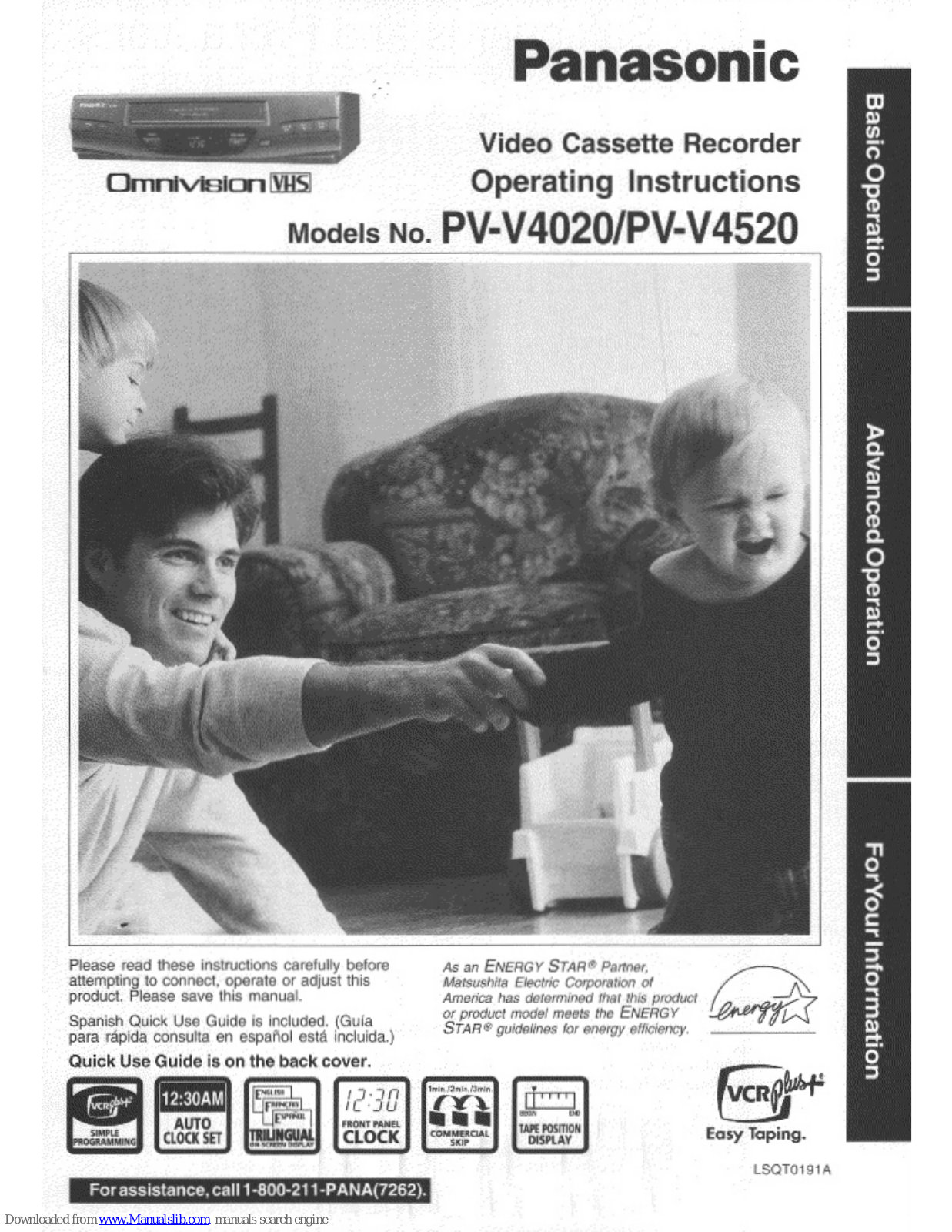 Panasonic Omnivision PV-V4520, Omnivision PV-V4020 Operating Manual