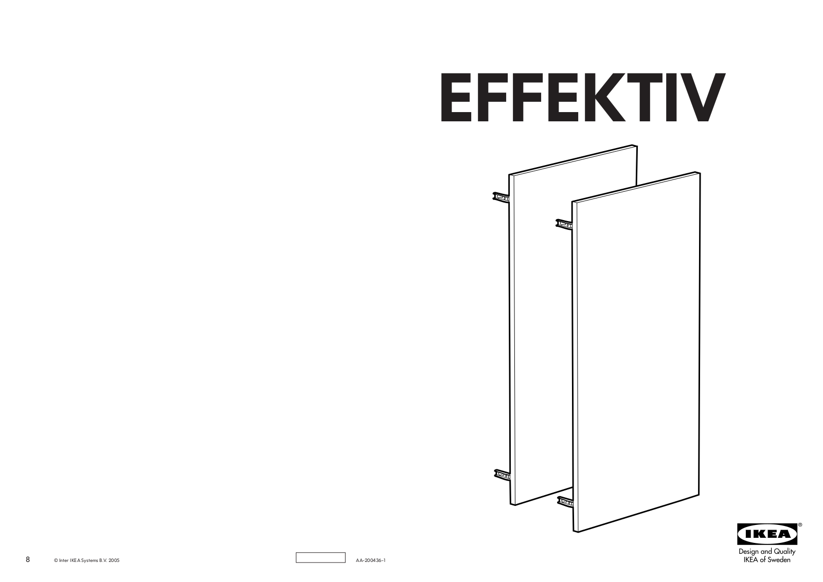 IKEA EFFEKTIV DOOR-HIGH 16X31  2PK Assembly Instruction