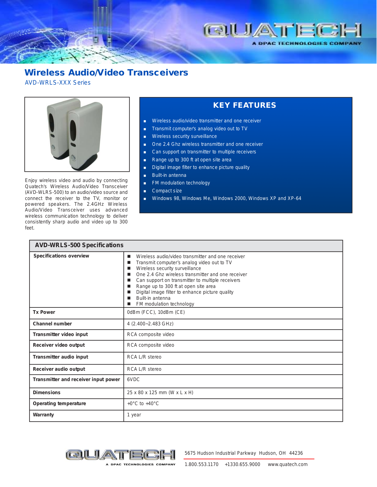 Quatech AVD-WRLS-XXX User Manual