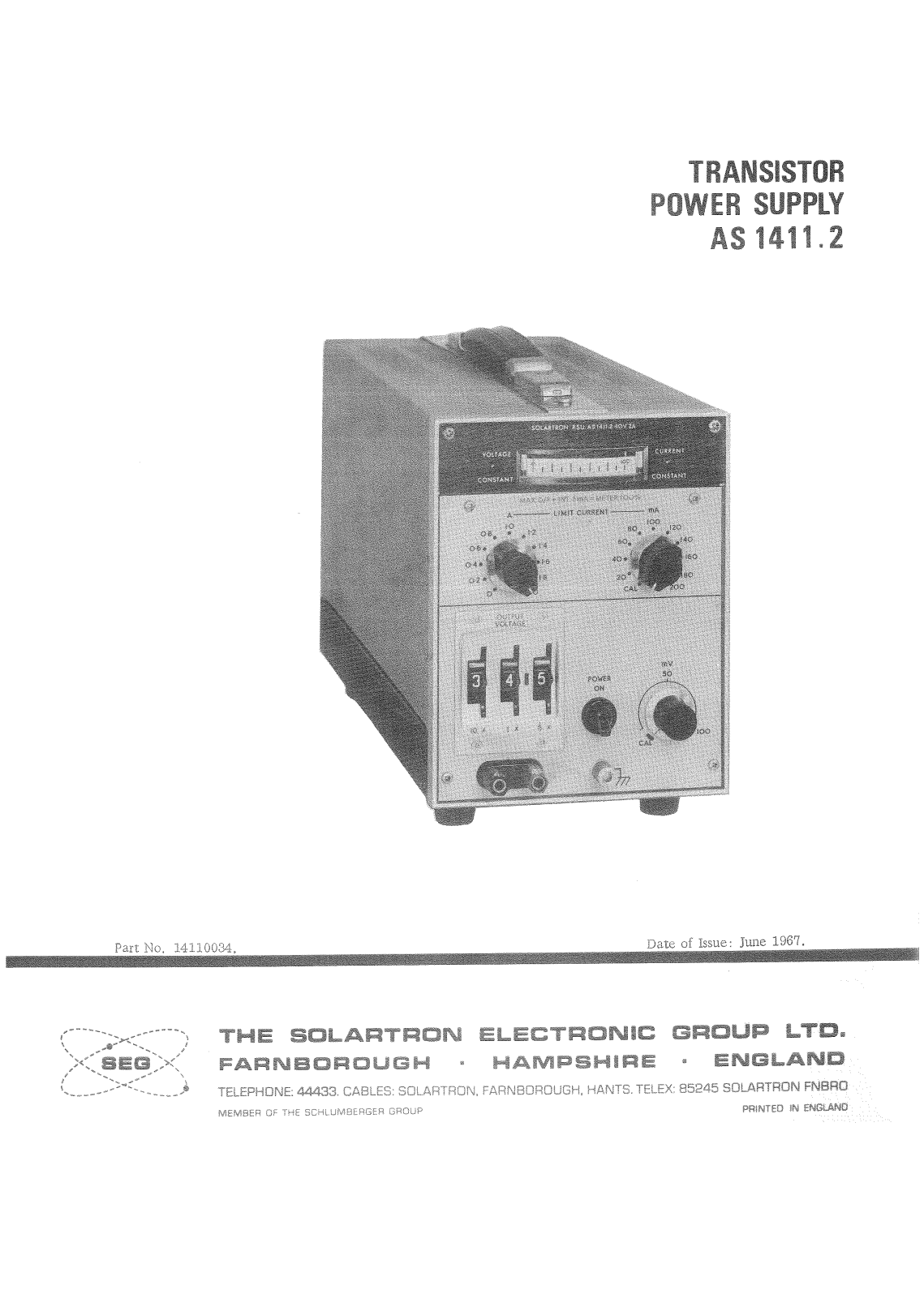 Solartron AS1411.2 Service manual