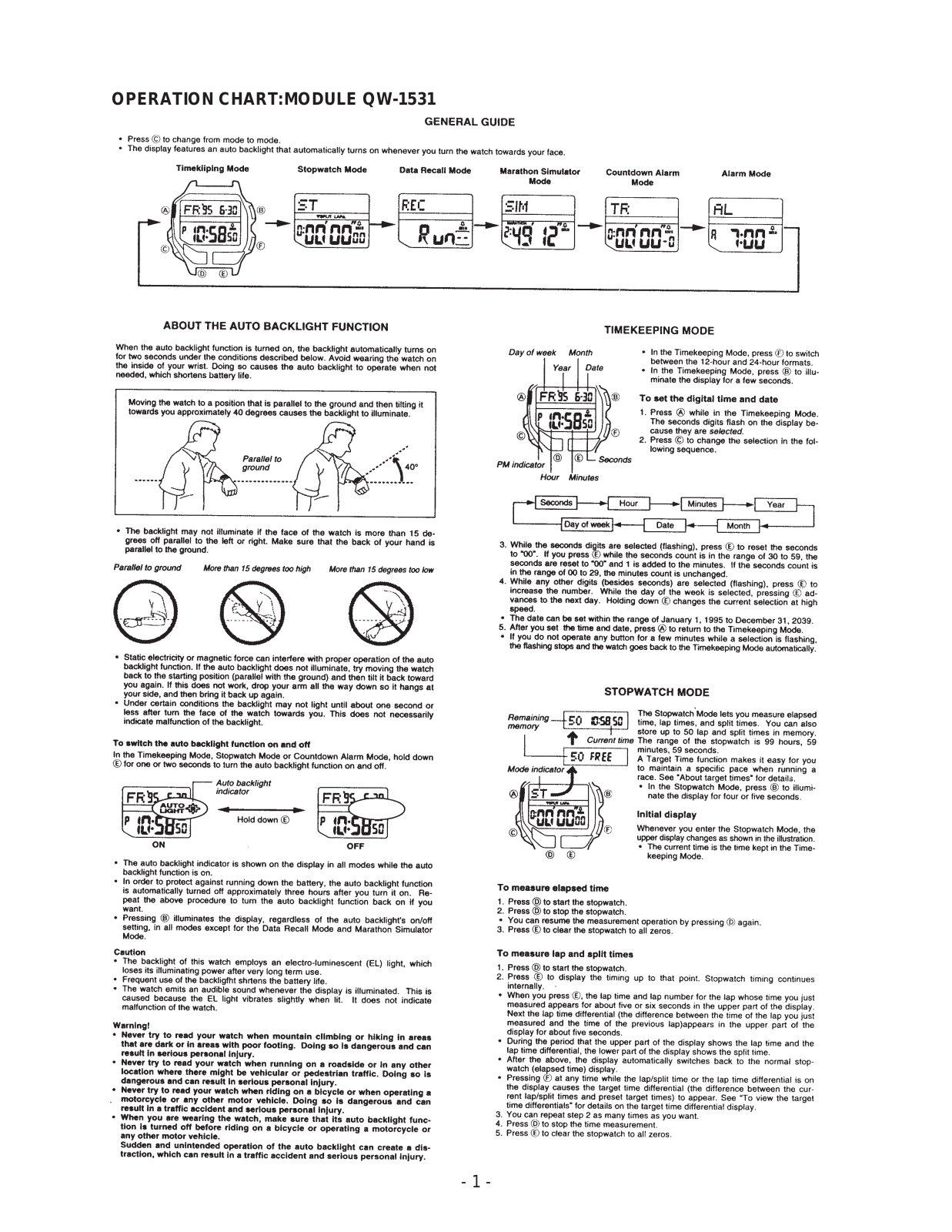 Casio 1531 Owner's Manual