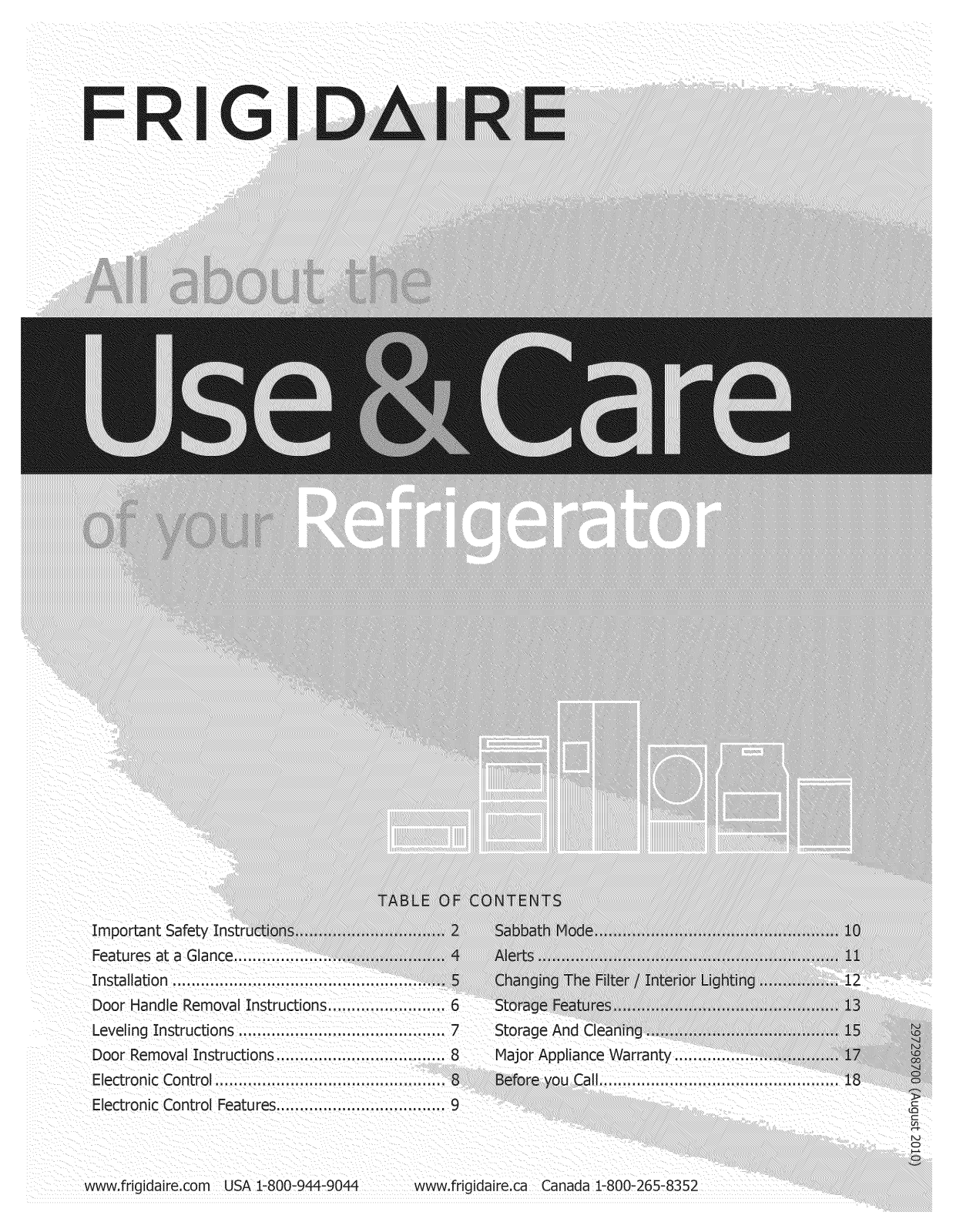 Frigidaire FPRH19D7LF1, FPRH19D7LF0 Owner’s Manual