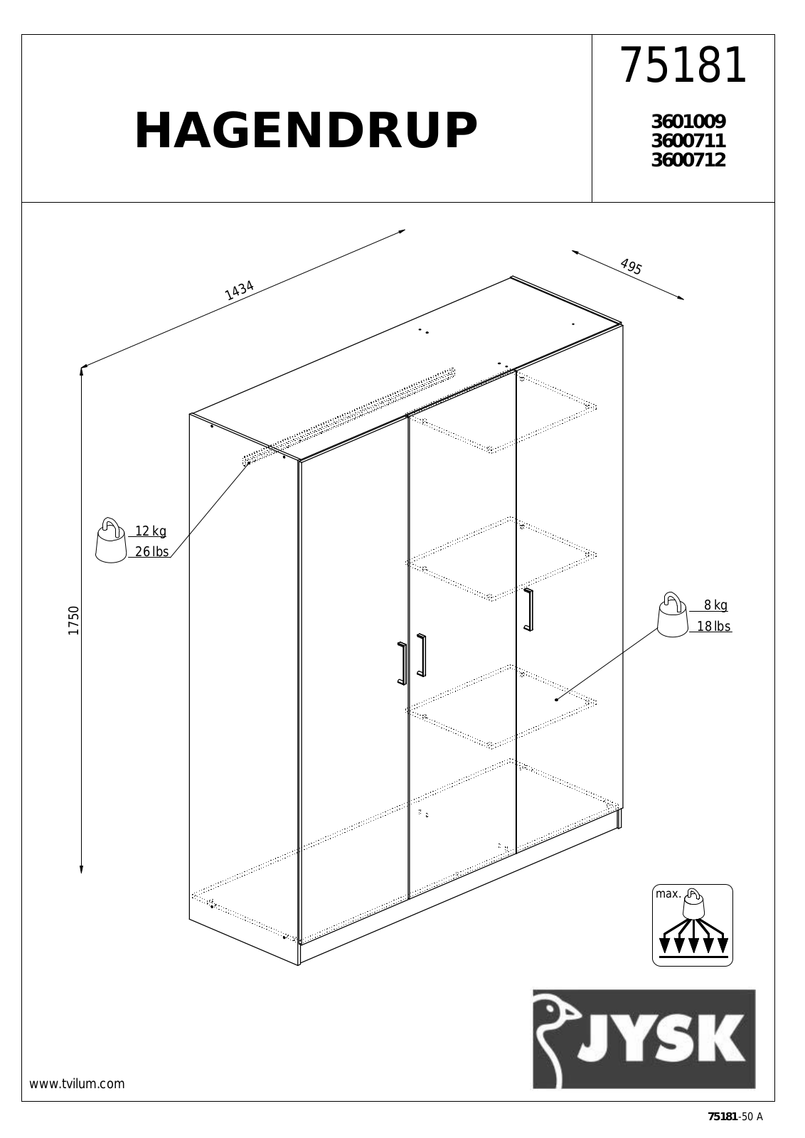 JYSK Hagendrup User Manual