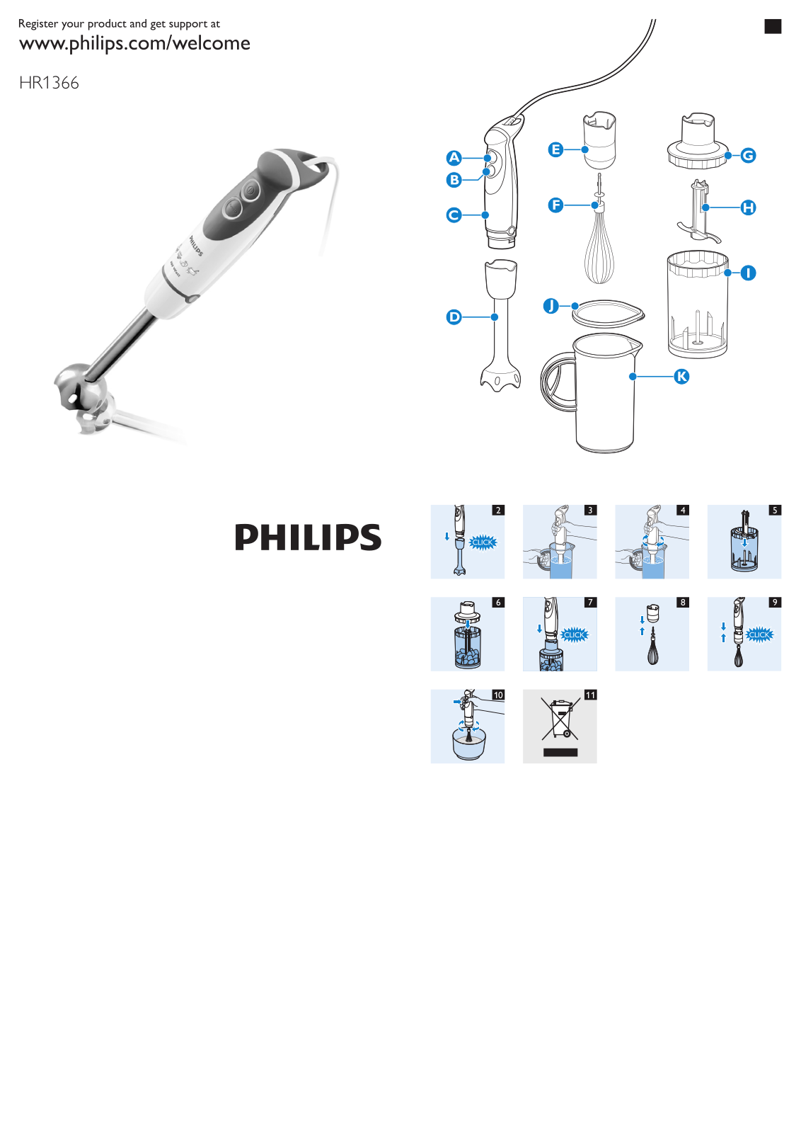 Philips Daily Collection Batidora de mano User Manual