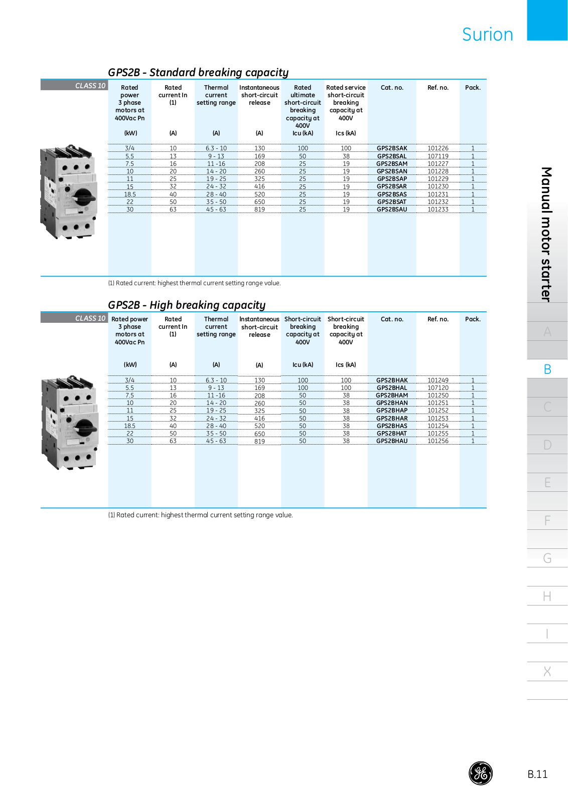 GE - General Electric GPS2B Catalog Page