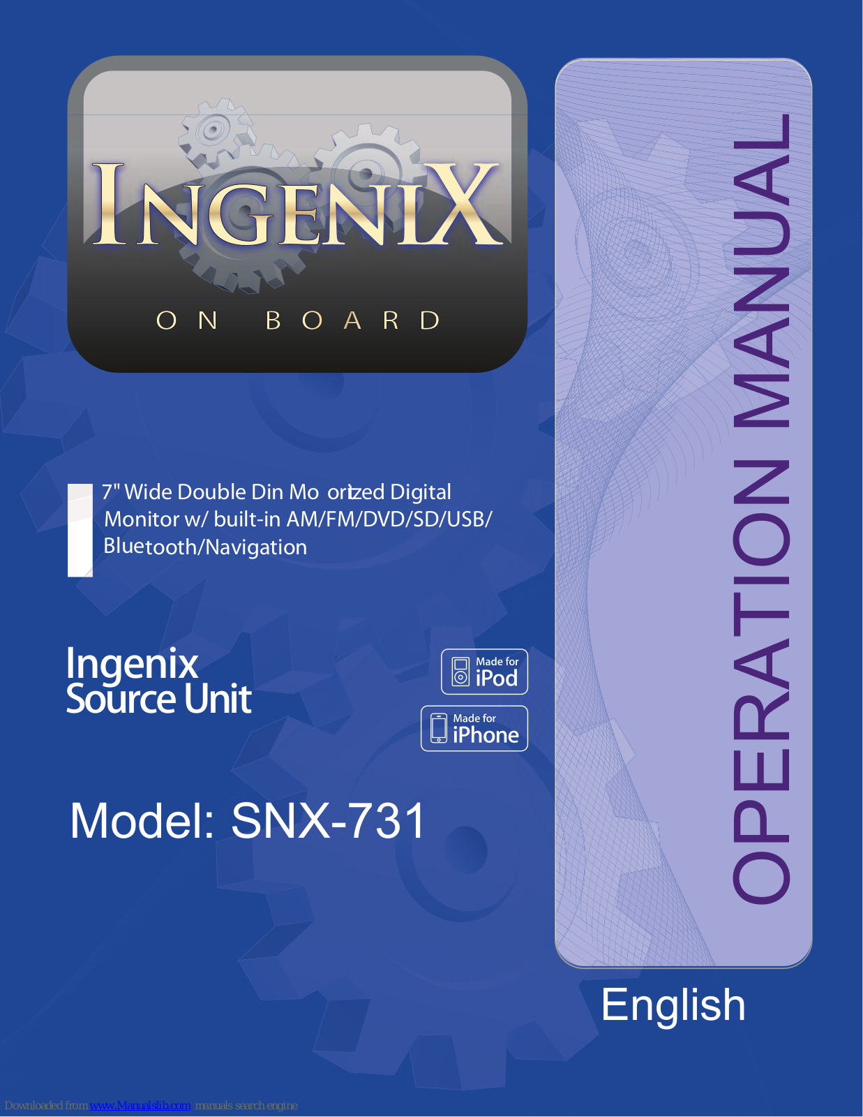 Soundstream Ingenix SNX-731 Operation Manual