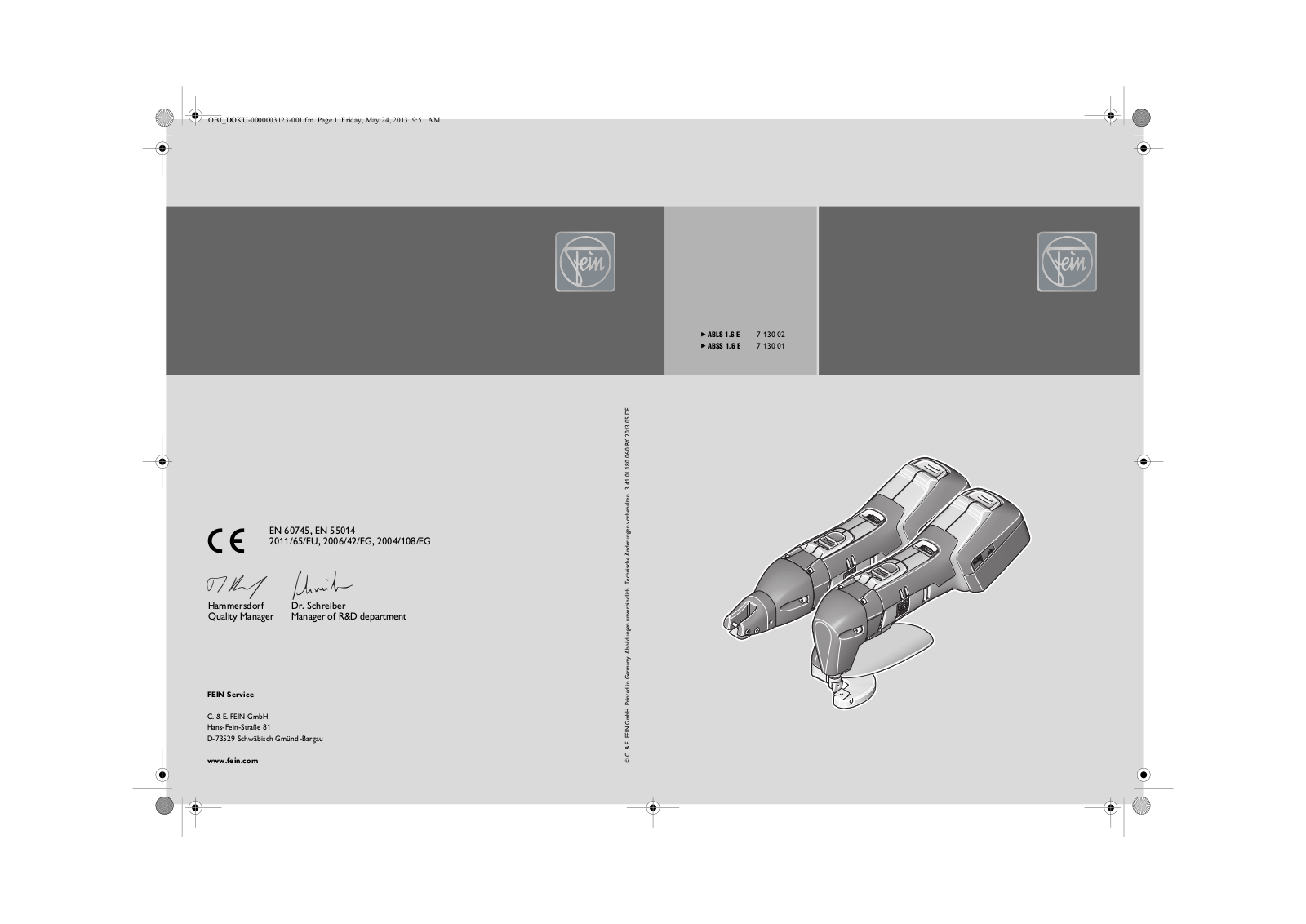 Fein ABSS 1.6E User Manual