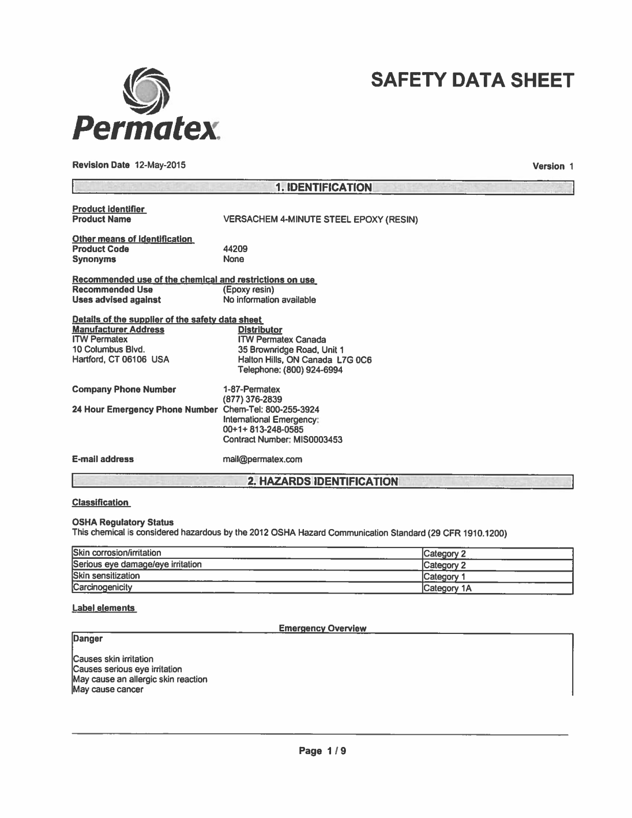 VersaChem 44209 User Manual