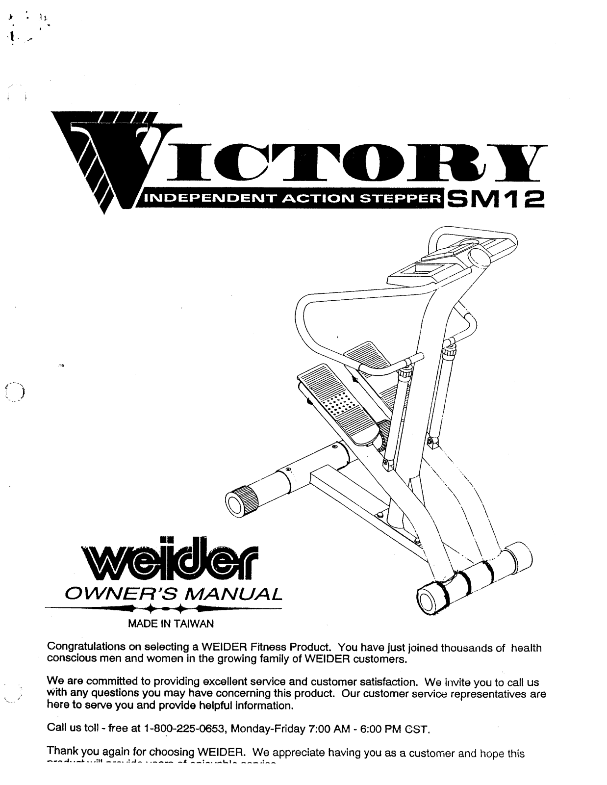 Weider SM12 User Manual