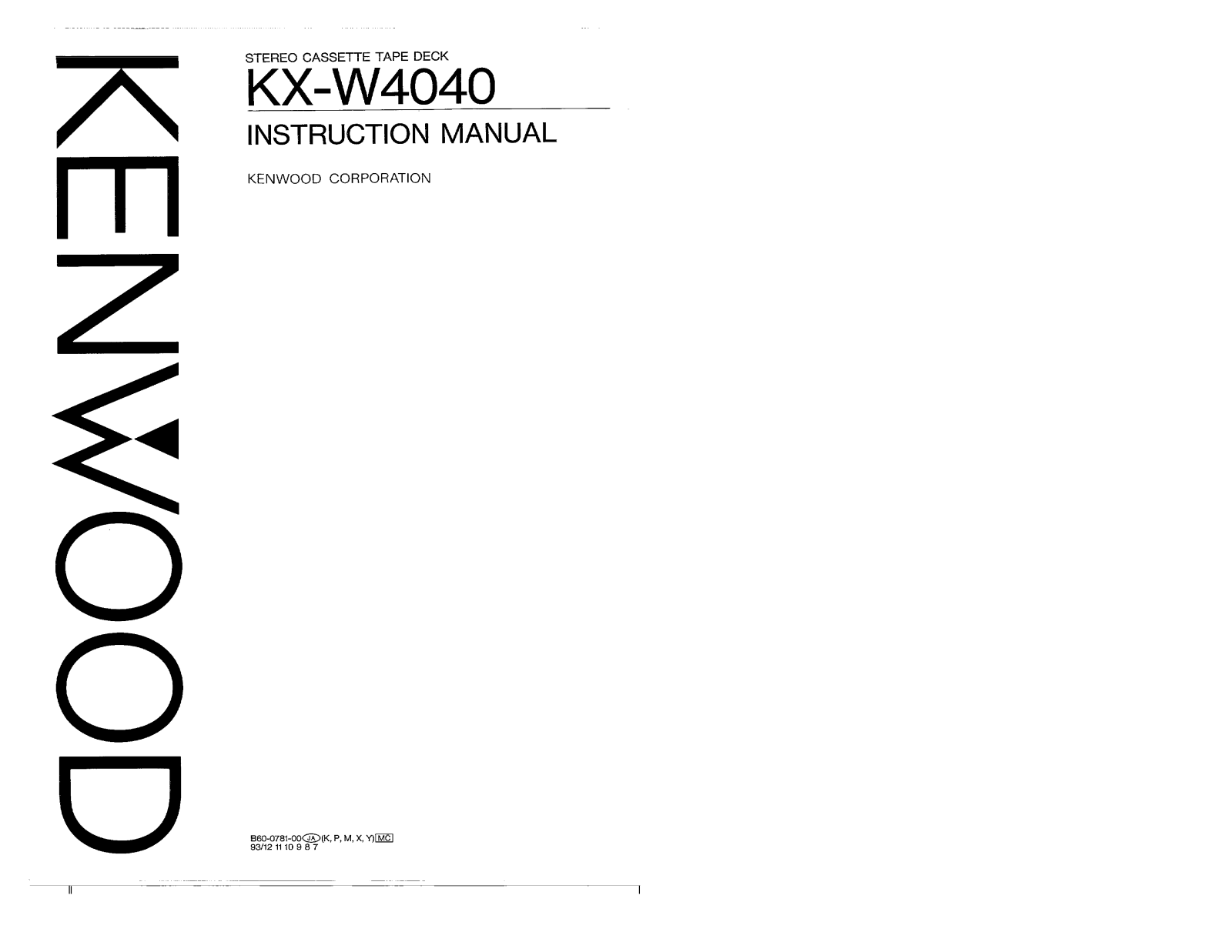 Kenwood KX-W4040 User Manual