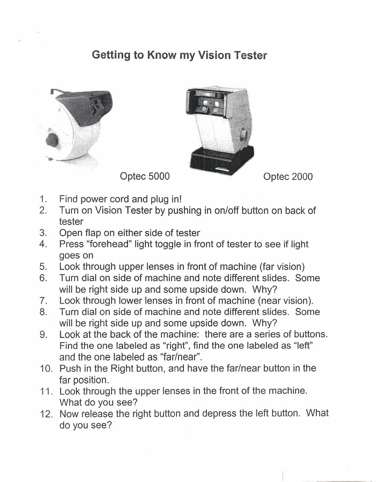 Optec 5000, 2000 Getting To Know Manual - ManualMachine.com