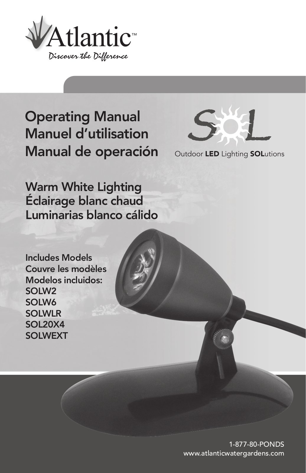 Atlantic SOL, SOLWLR, SOL20X4, SOLW6, SOLWEXT Operating Manual