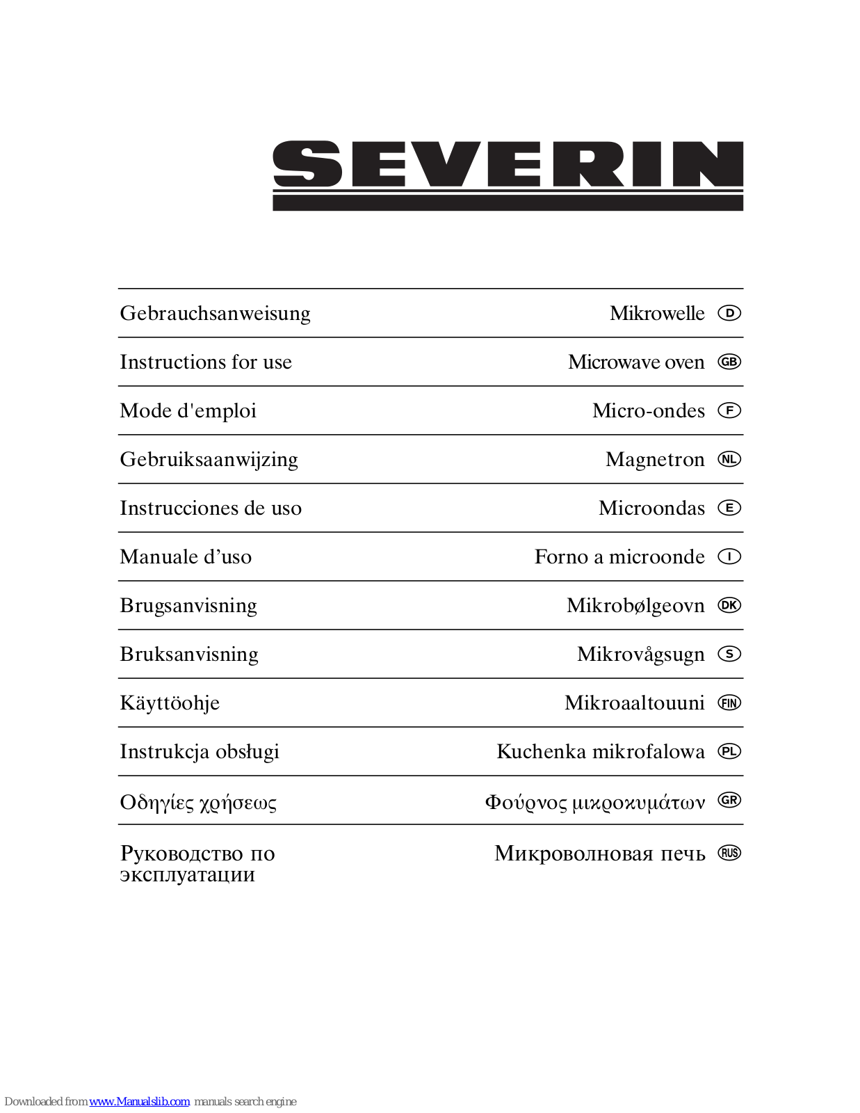 SEVERIN MW 7844 - FOUR A MICRO-ONDES, MW 7844 Instructions For Use Manual