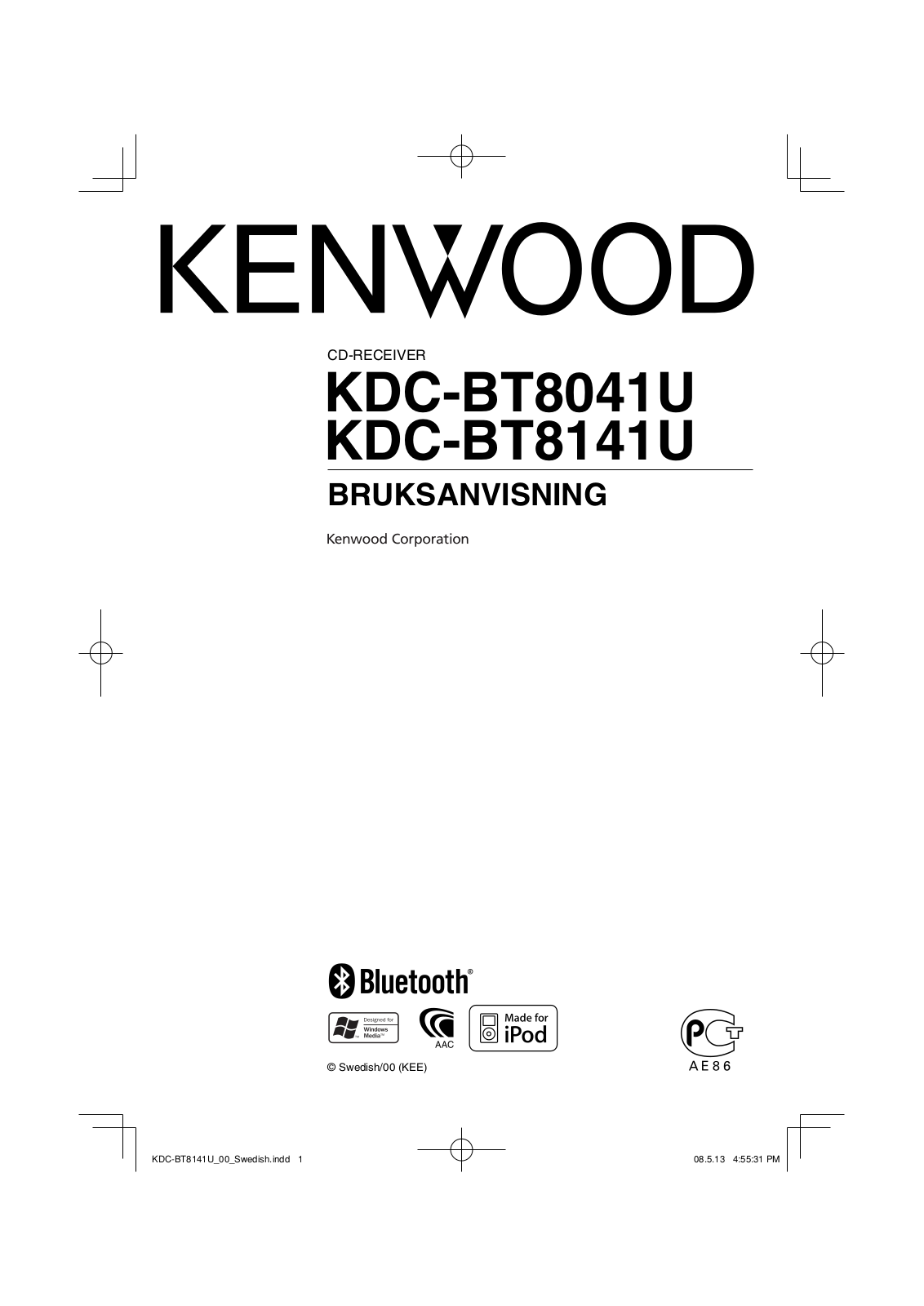 Kenwood KDC-BT8041U, KDC-BT8141U User Manual