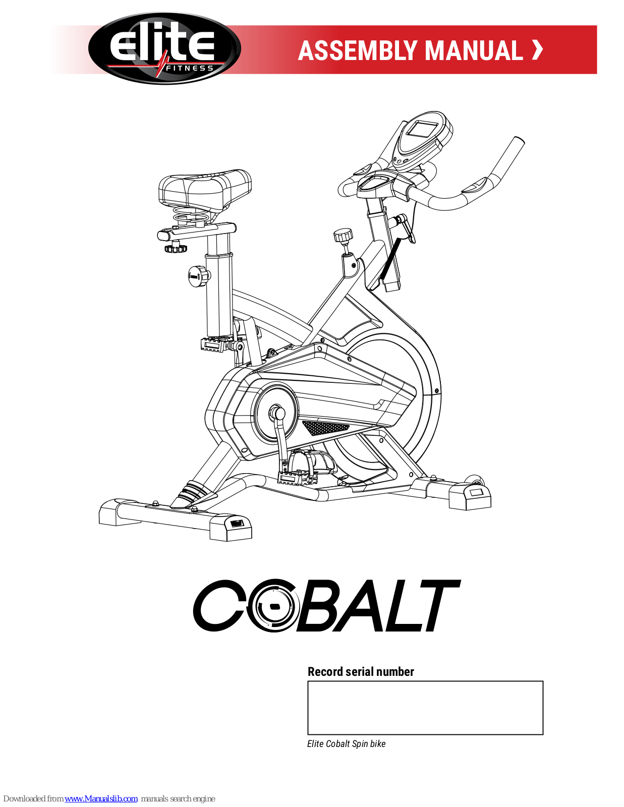 Elite Fitness Cobalt Assembly Manual