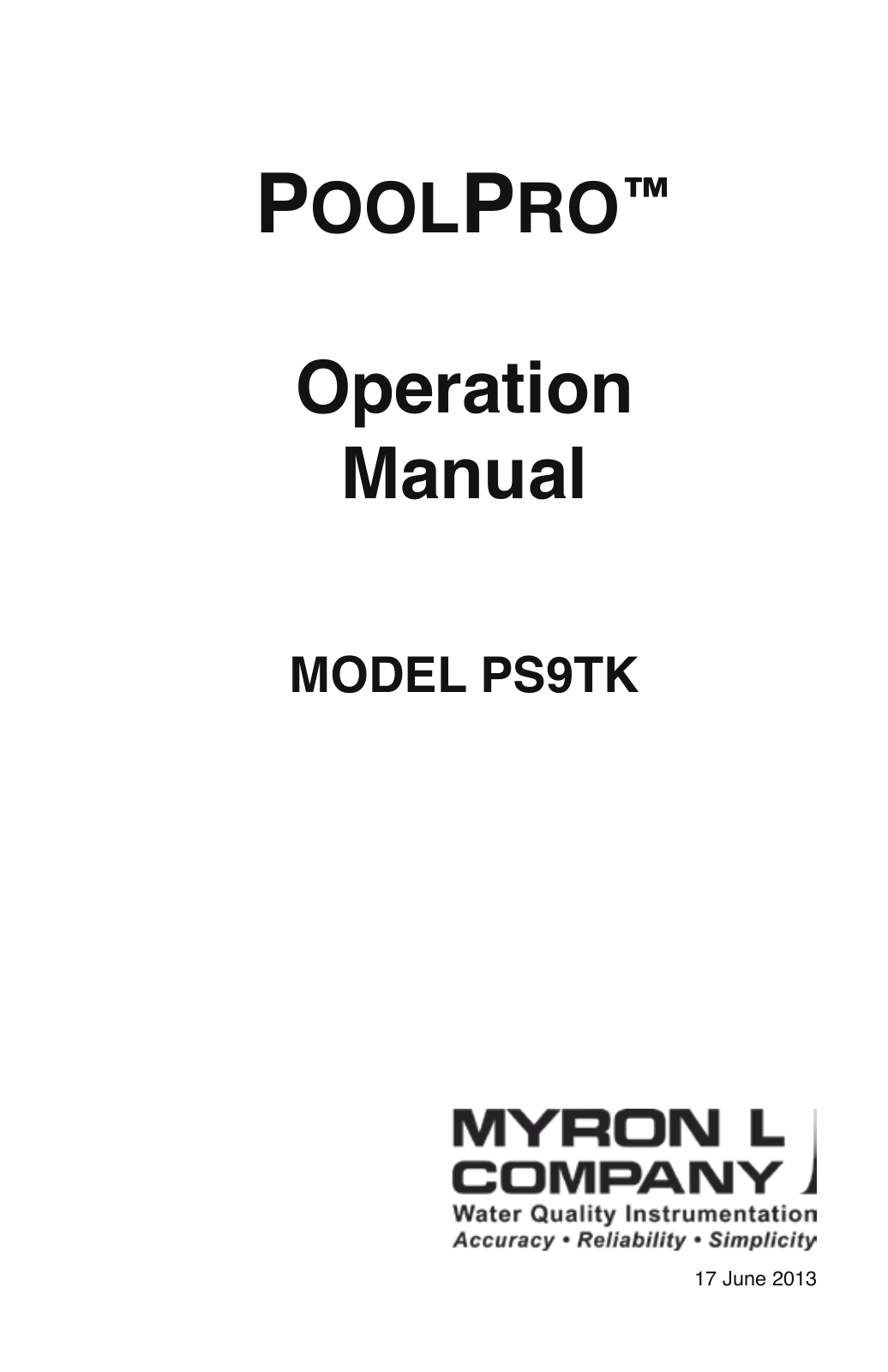 Myron L PS9TK User Manual