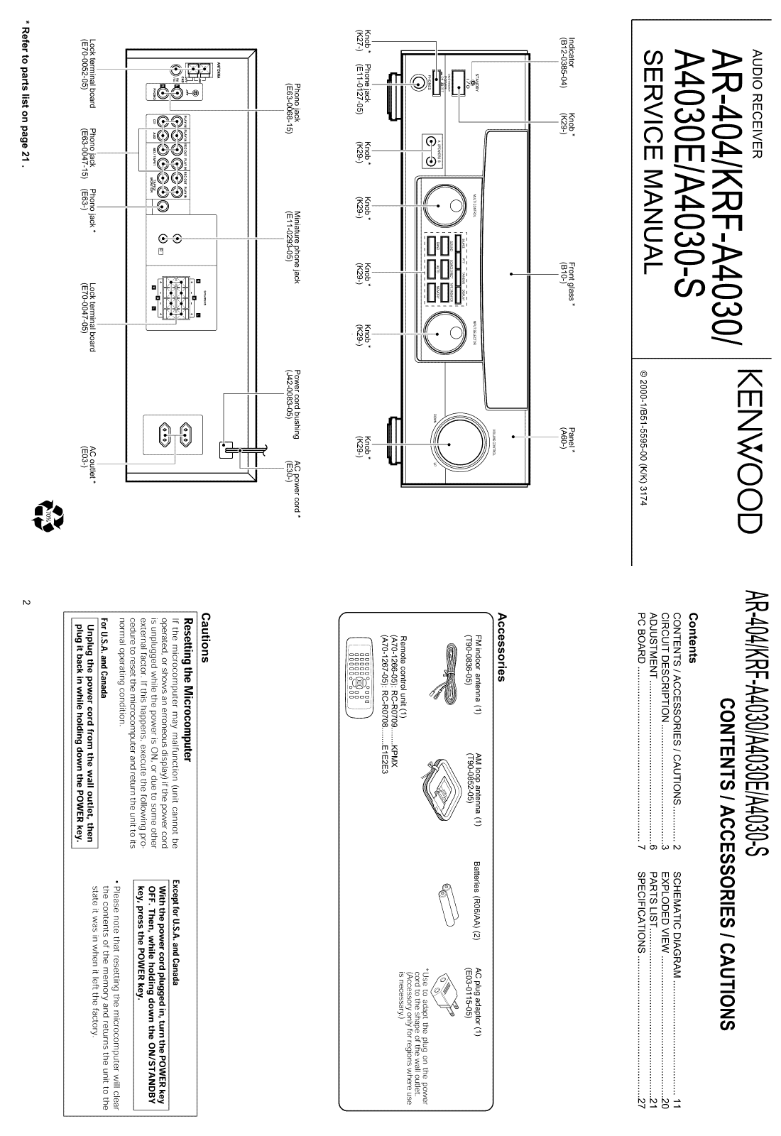 Kenwood AR-404 Service manual