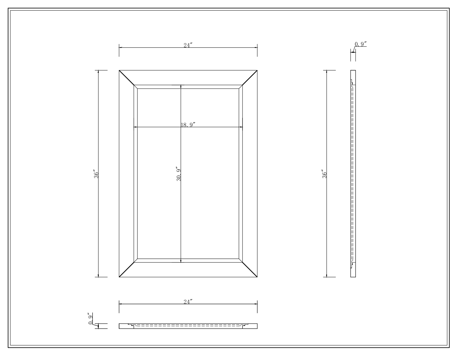 Wade Logan CDCB1058 Dimensions (Mirror) - ManualMachine.com