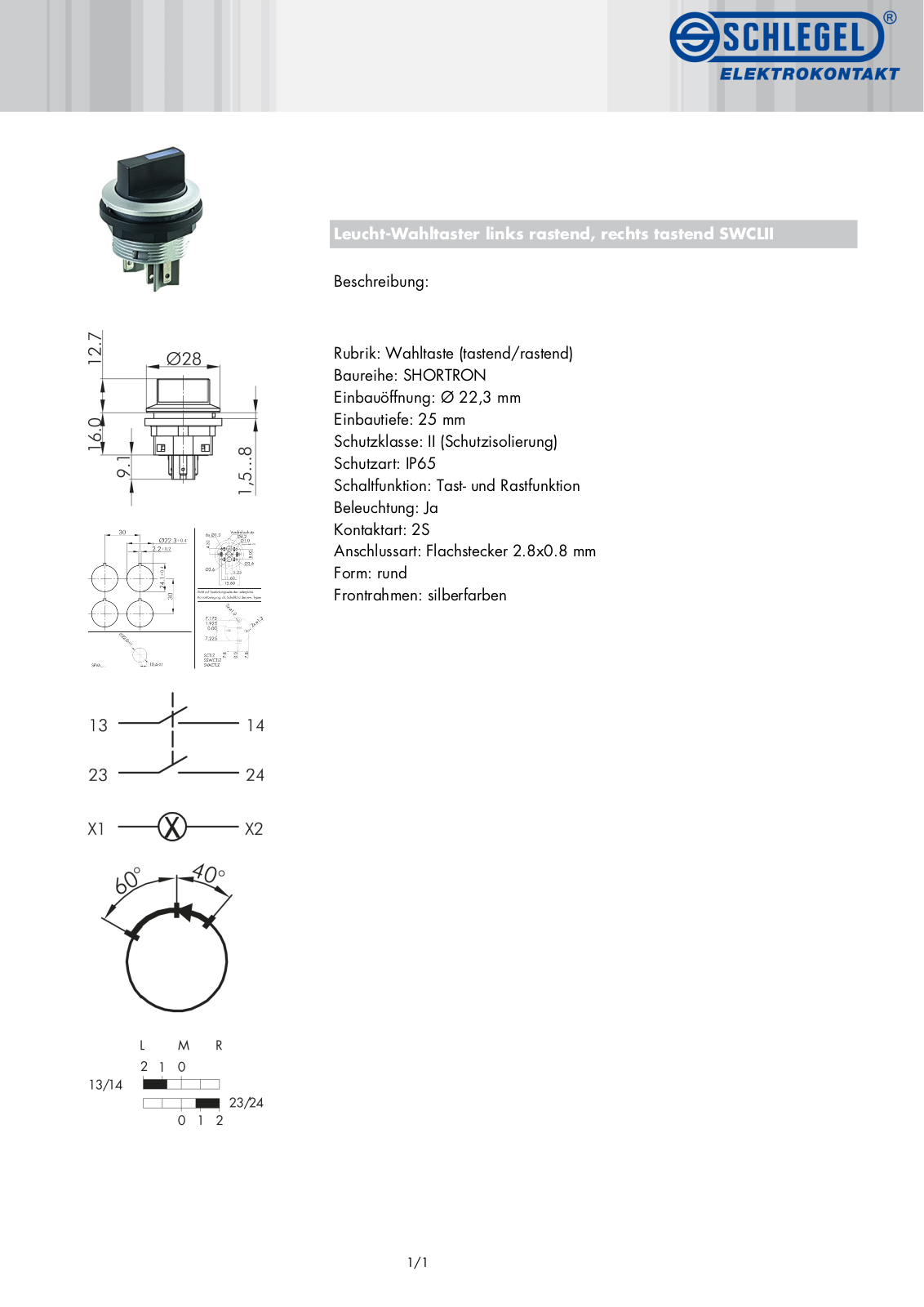 SCHLEGEL SWCL2 Datasheet - ManualMachine.com