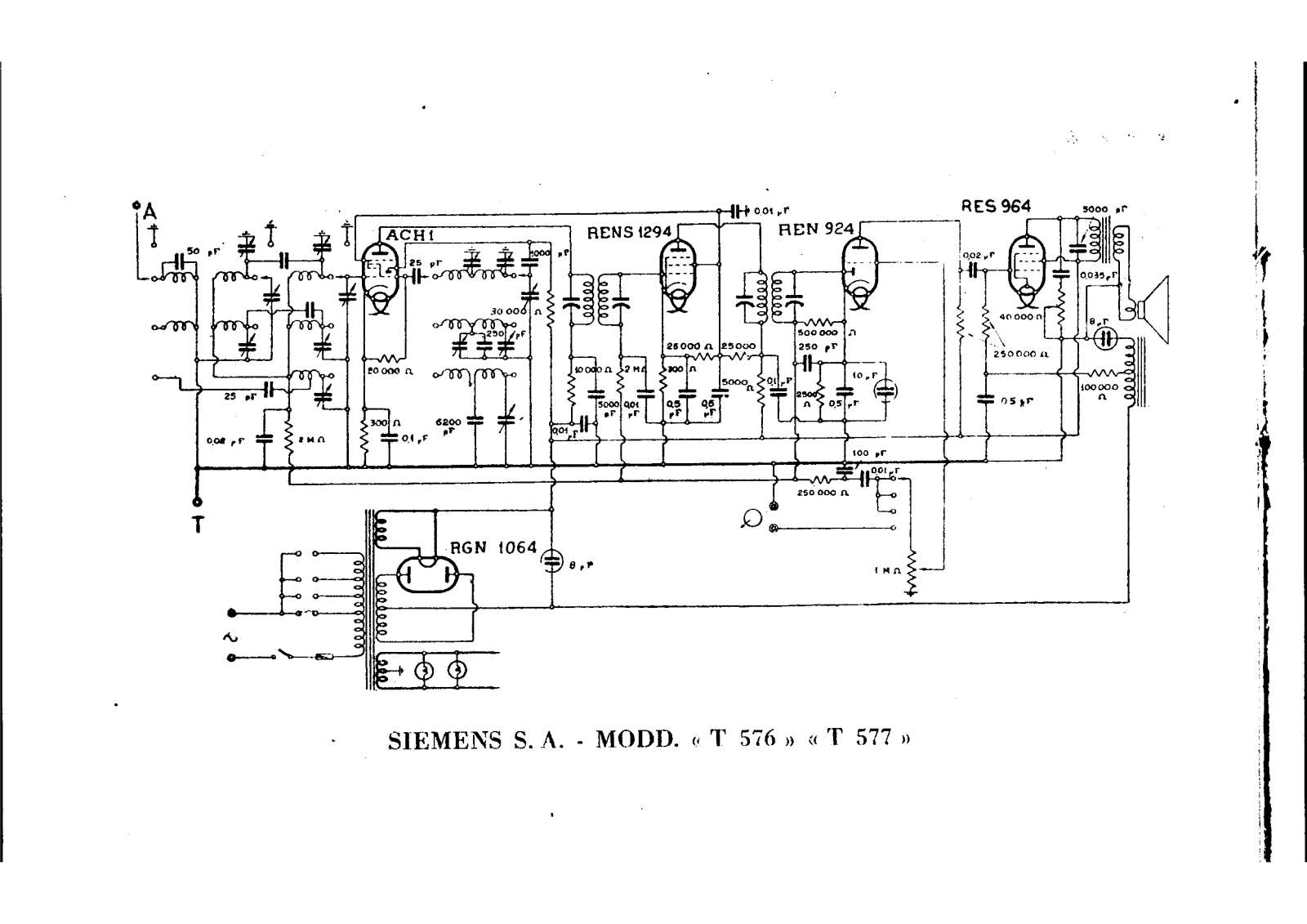 Siemens t 576, t 577 schematic