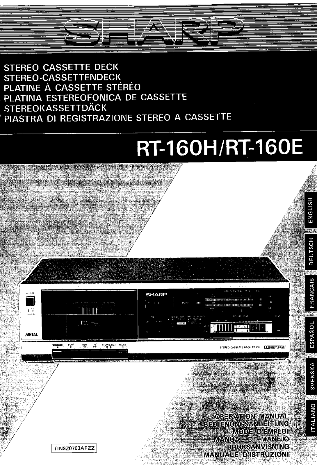 SHARP RT-160E User Manual