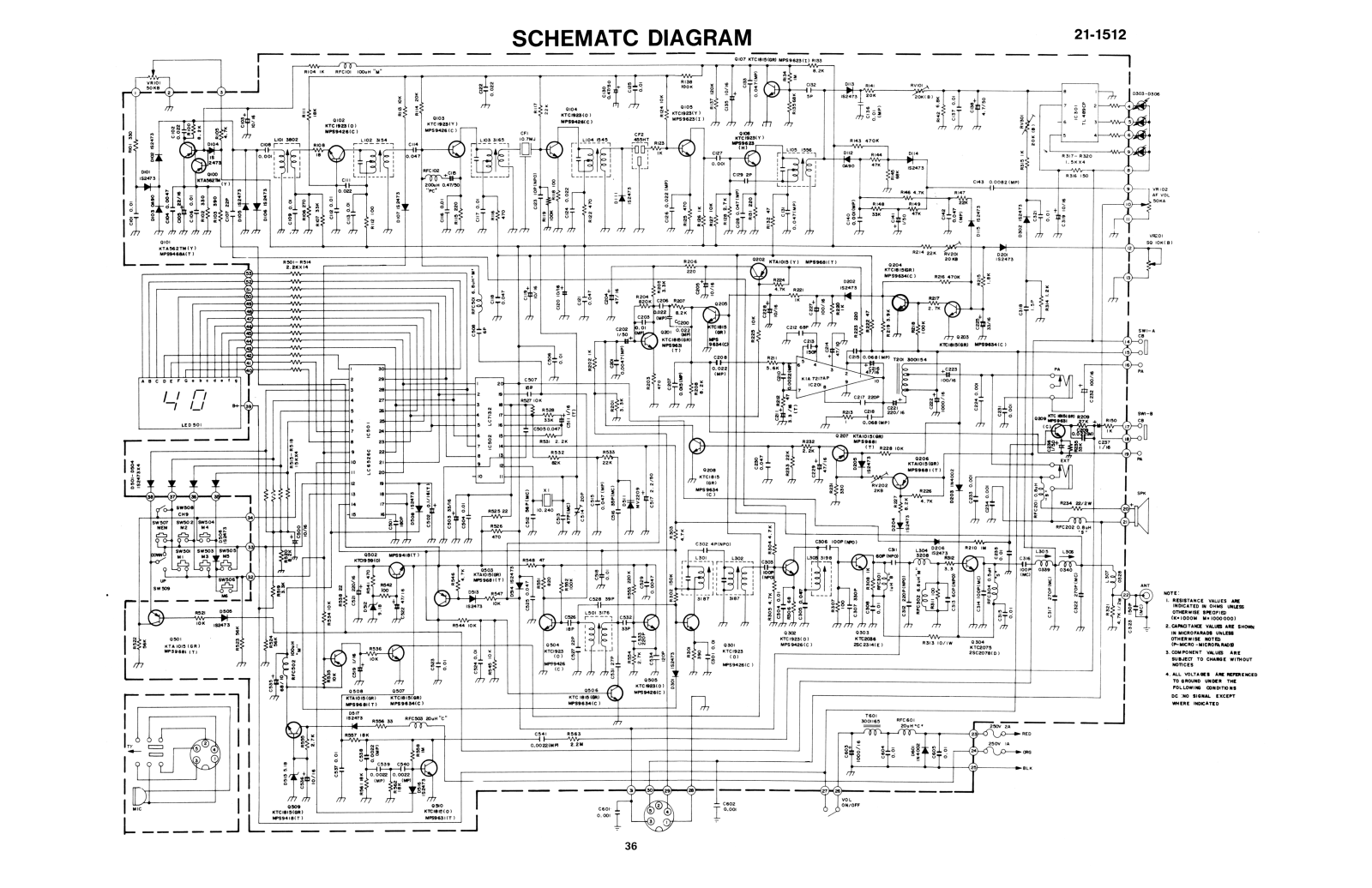 Realistic   RadioShack TRC-419 Service Manual