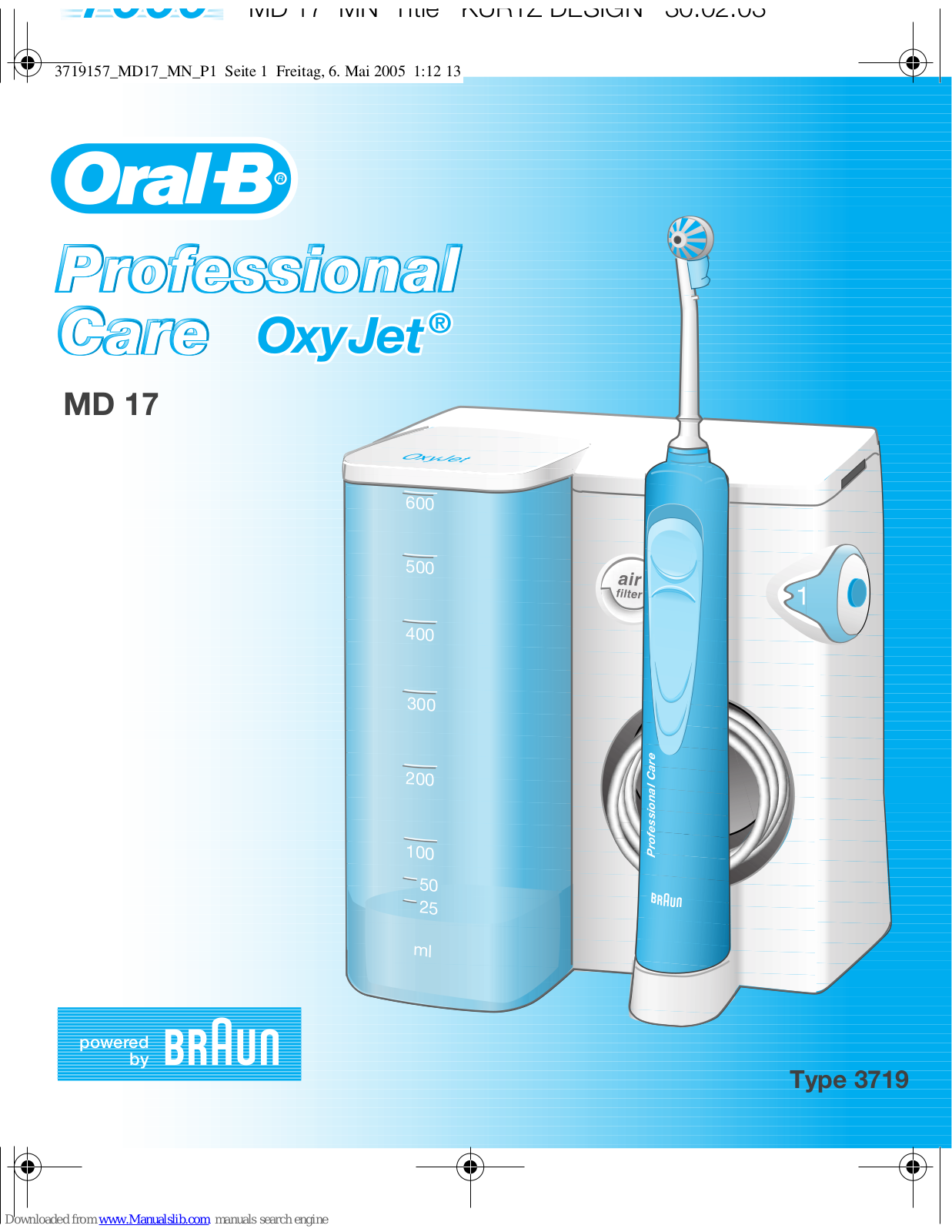 Braun Oral-B OxyJet MD 17, 3719 User Manual