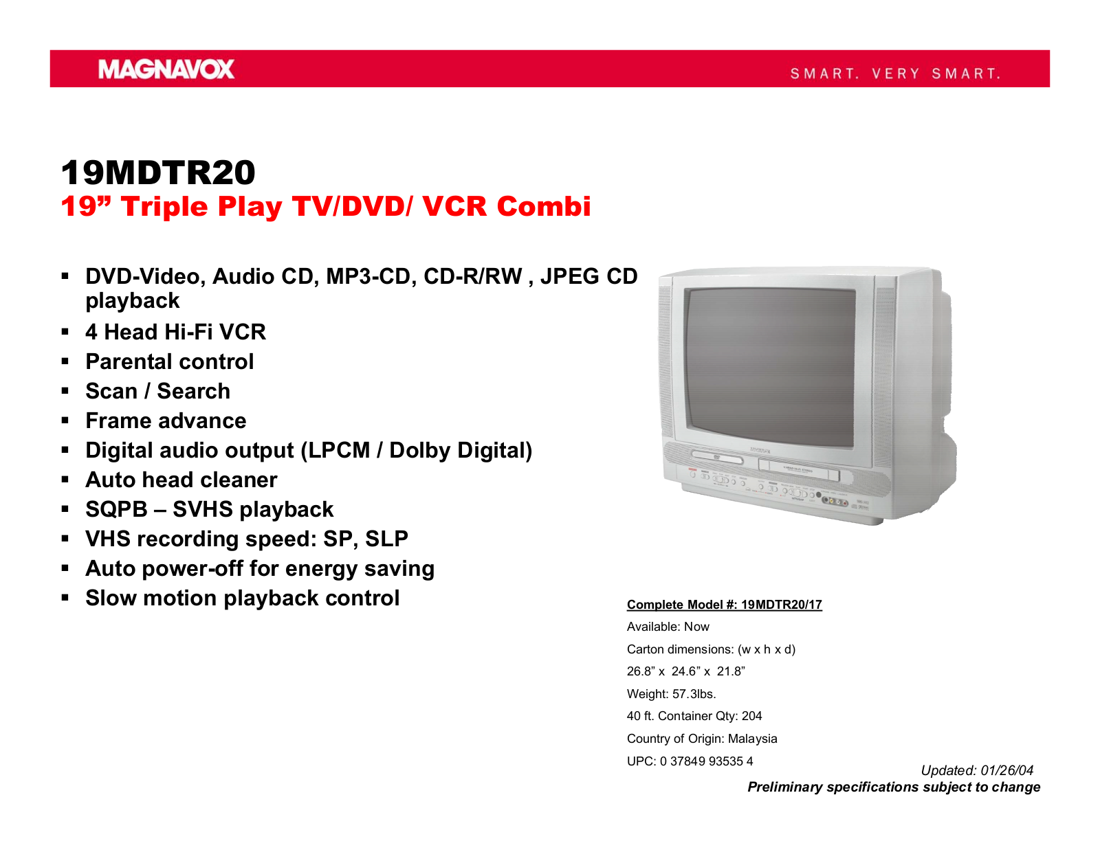 Magnavox 19MDTR17 User Manual