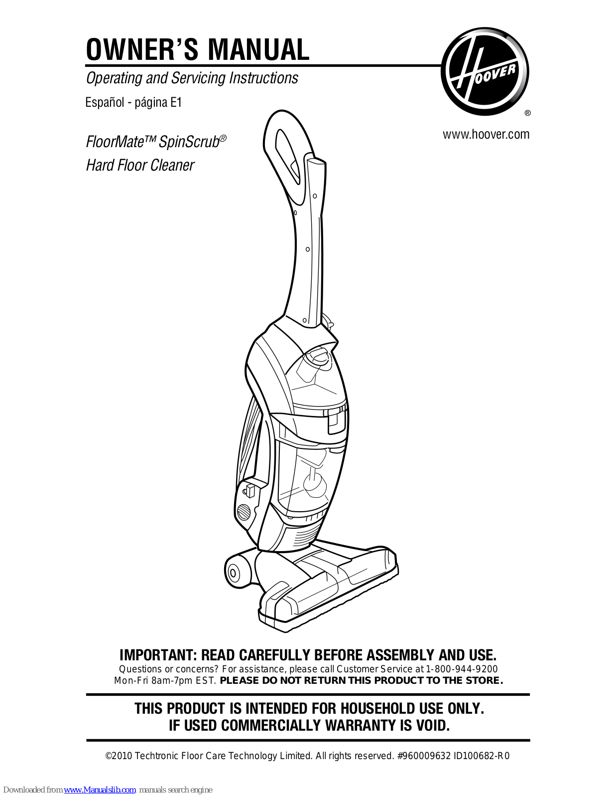 Hoover FH40030PC Owner's Manual