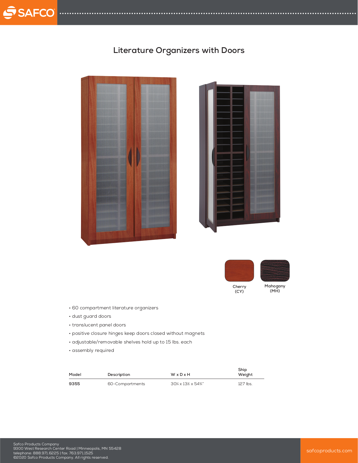 Safco 9355CY, 9355MH User Manual