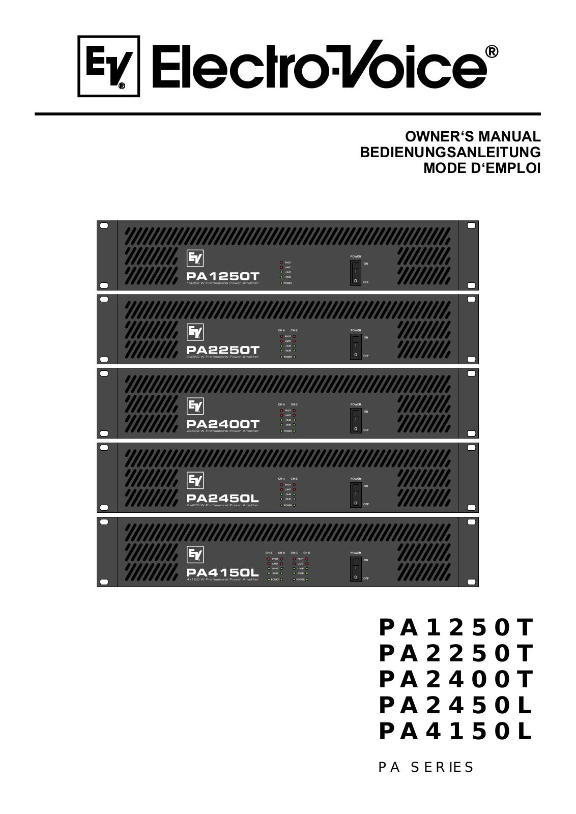 Electro-Voice PA2400T User Manual