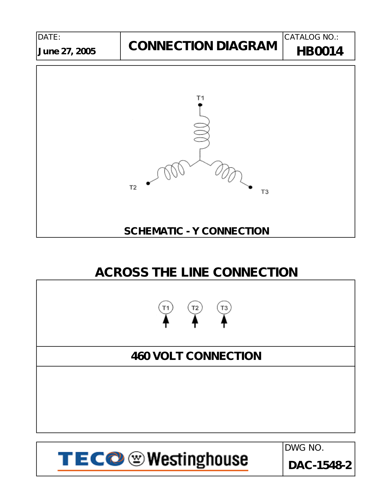 Teco HB0014 Connection Diagram