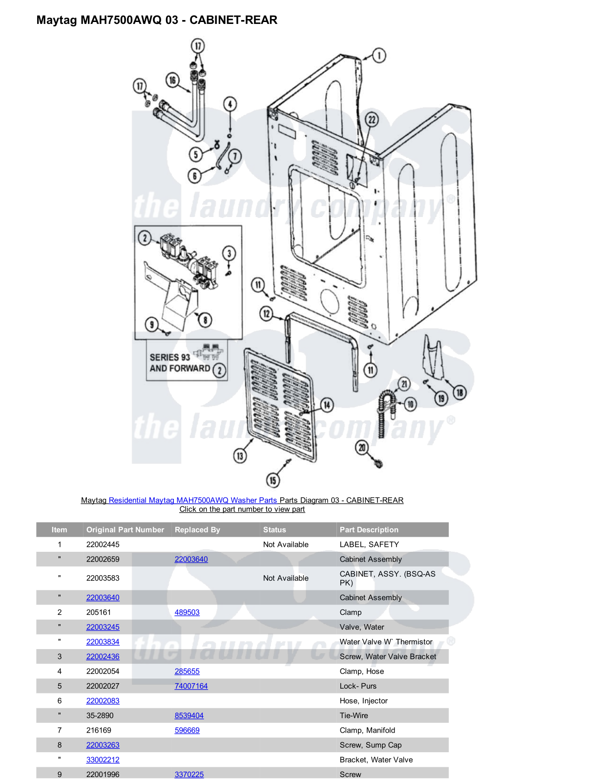 Maytag MAH7500AWQ Parts Diagram