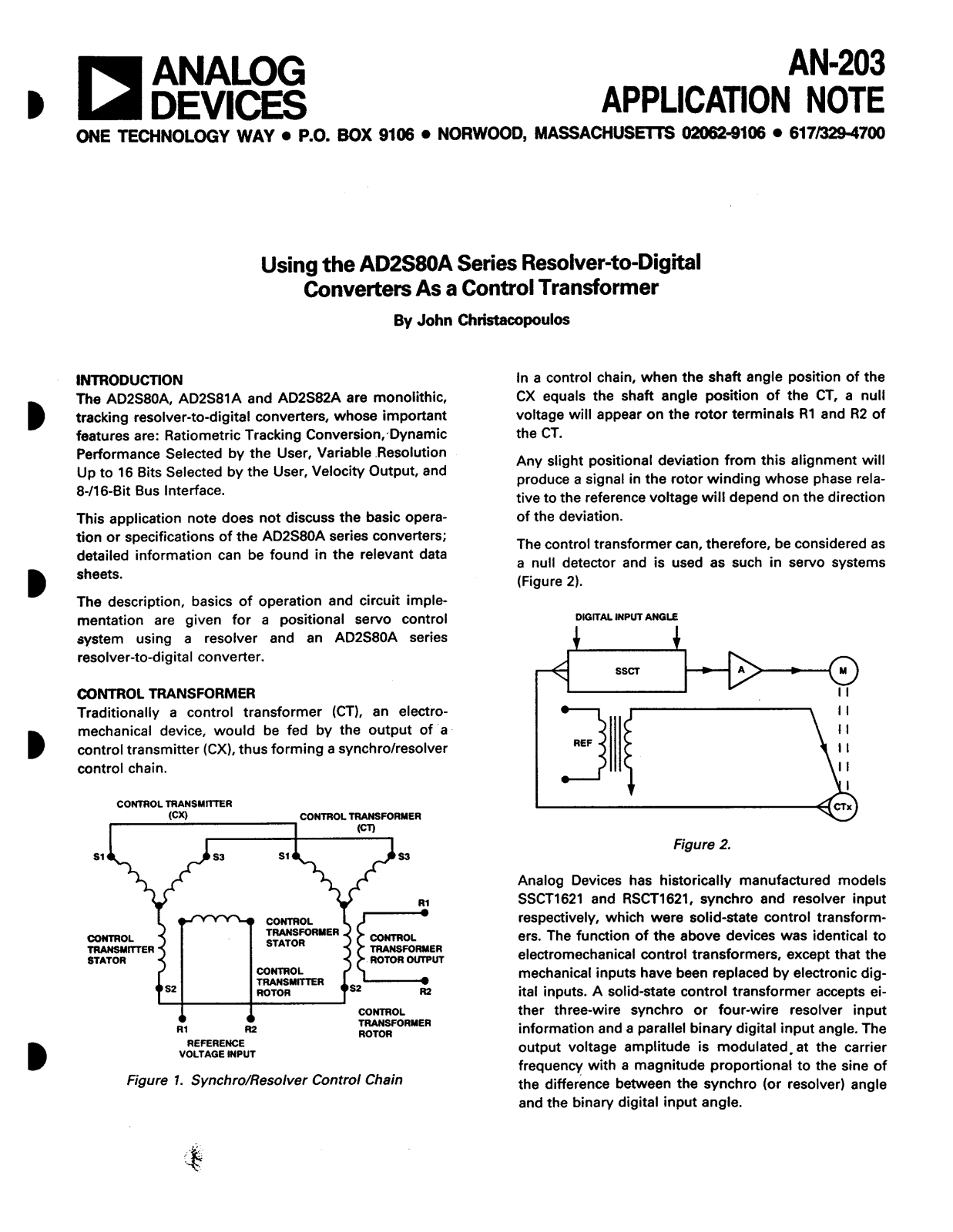 ANALOG DEVICES AN-203 Service Manual