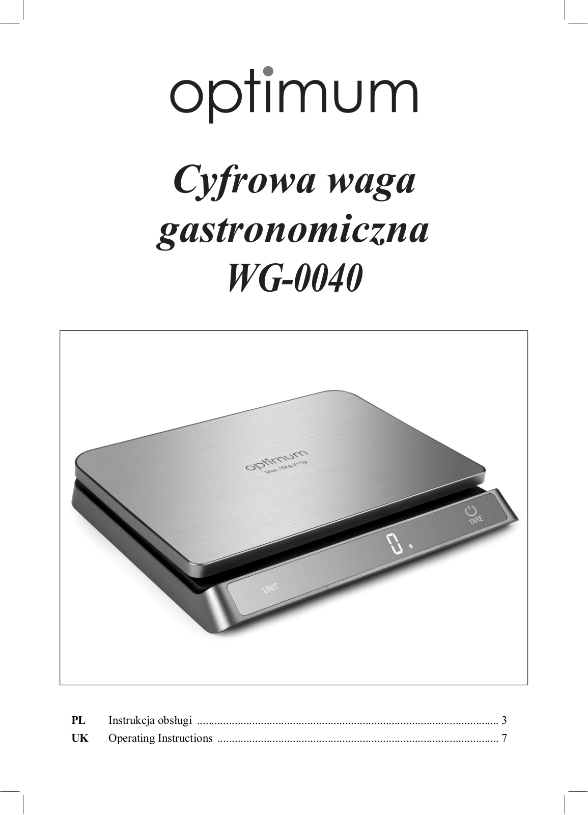 OPTIMUM WG-0040 User guide - ManualMachine.com
