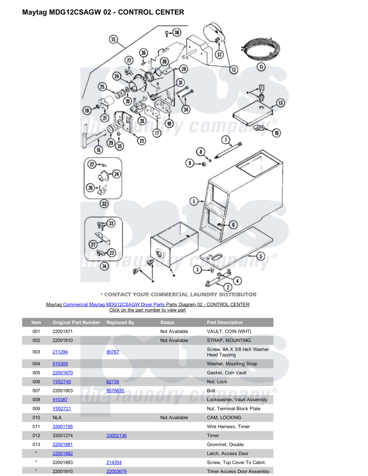 Maytag MDG12CSAGW Parts Diagram