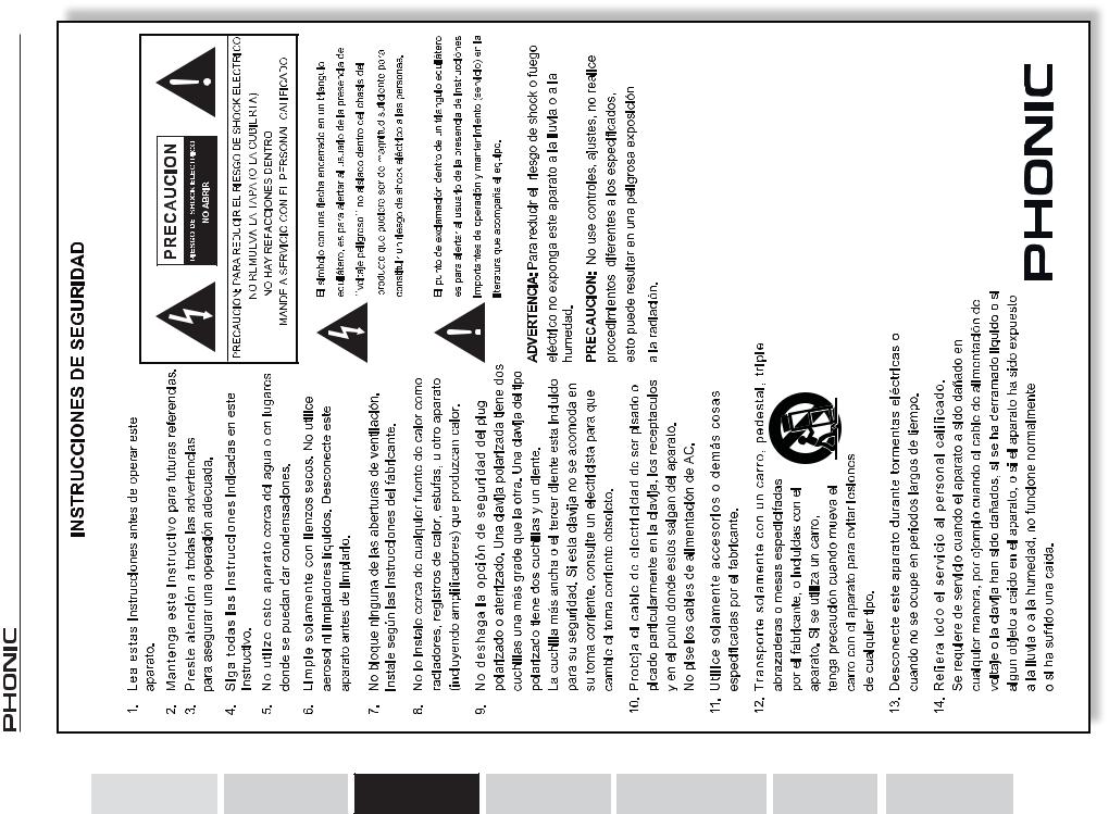 Phonic AM55, AM85, AM105, AM105FX, AM125 User’s Manual