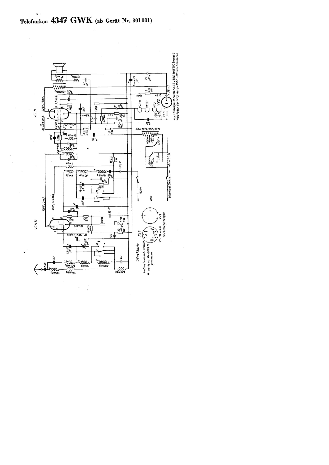 Telefunken 4347-GWK Schematic