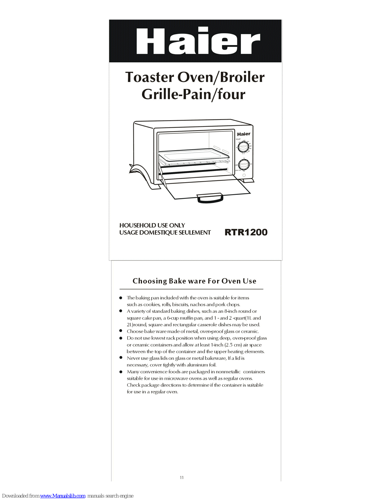 Haier RTR1200 User Manual